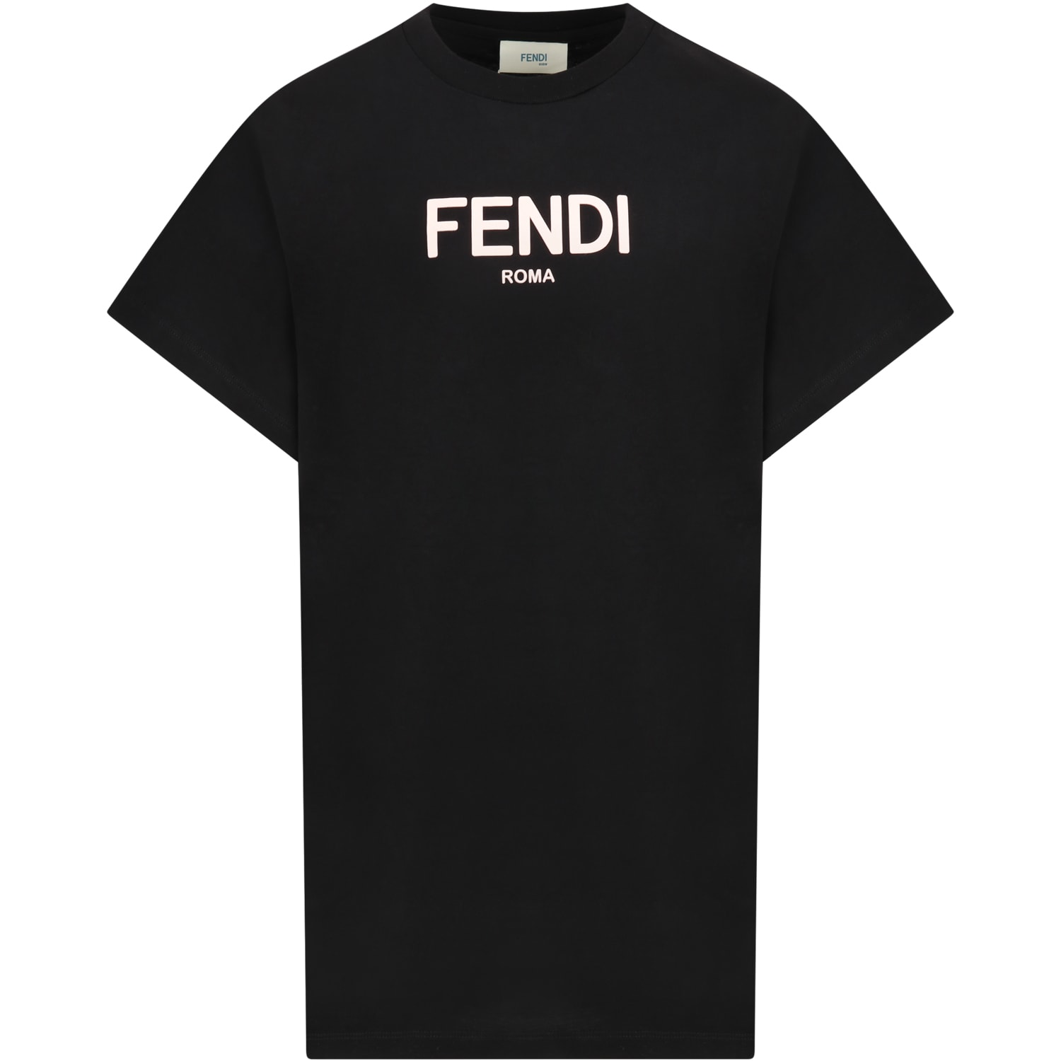 Fendi Black Dress For Girl With Logo