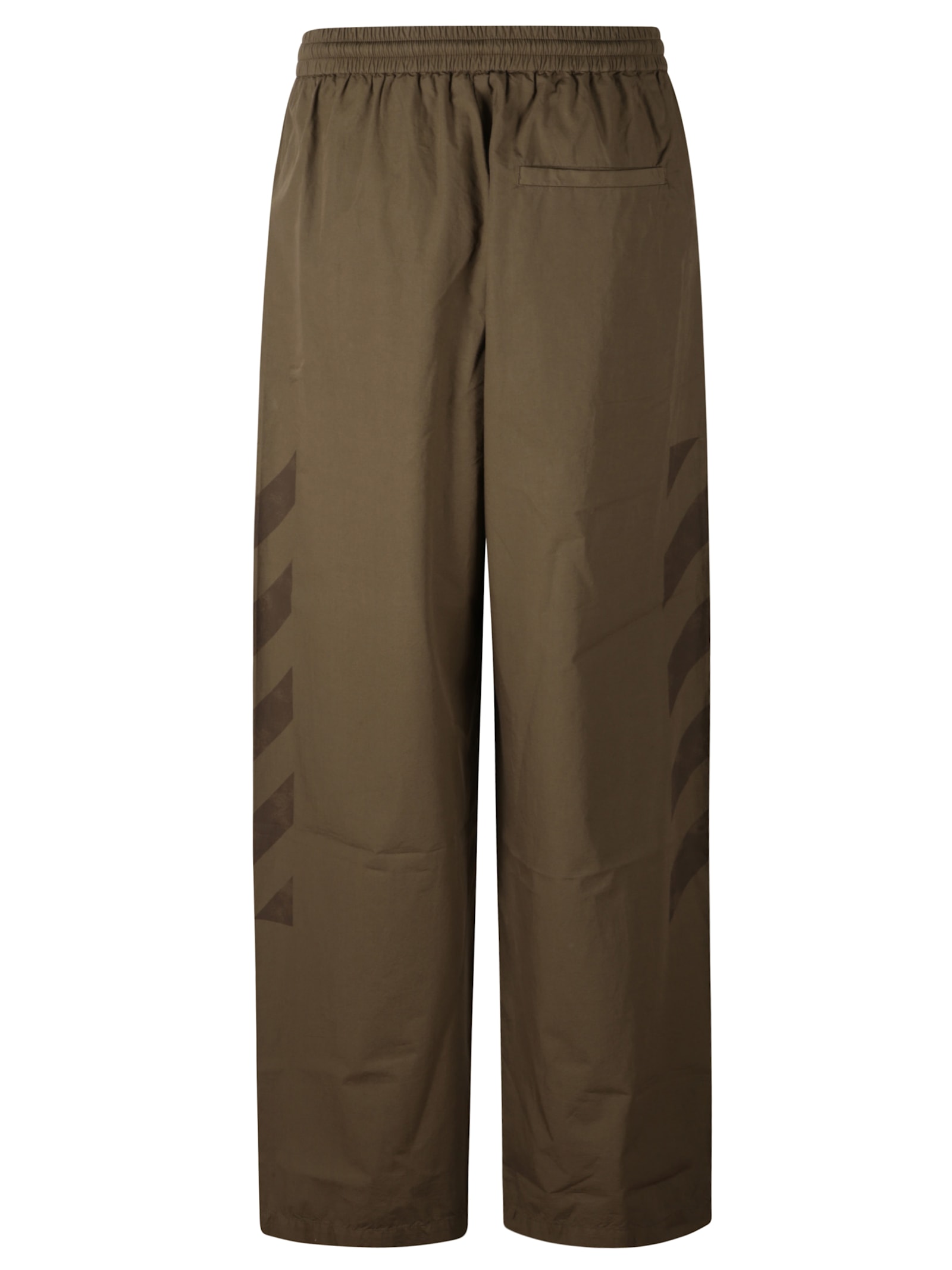Off-white Straight Trousers Featuring Elastic Waistband In Brown
