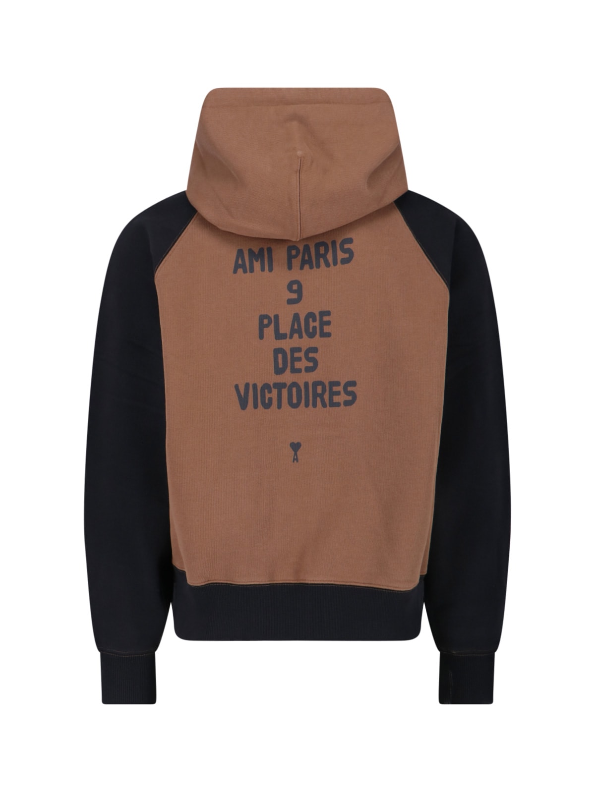 Ami Alexandre Mattiussi Ami Paris Men Cotton Colorblock Hoodie In Brown