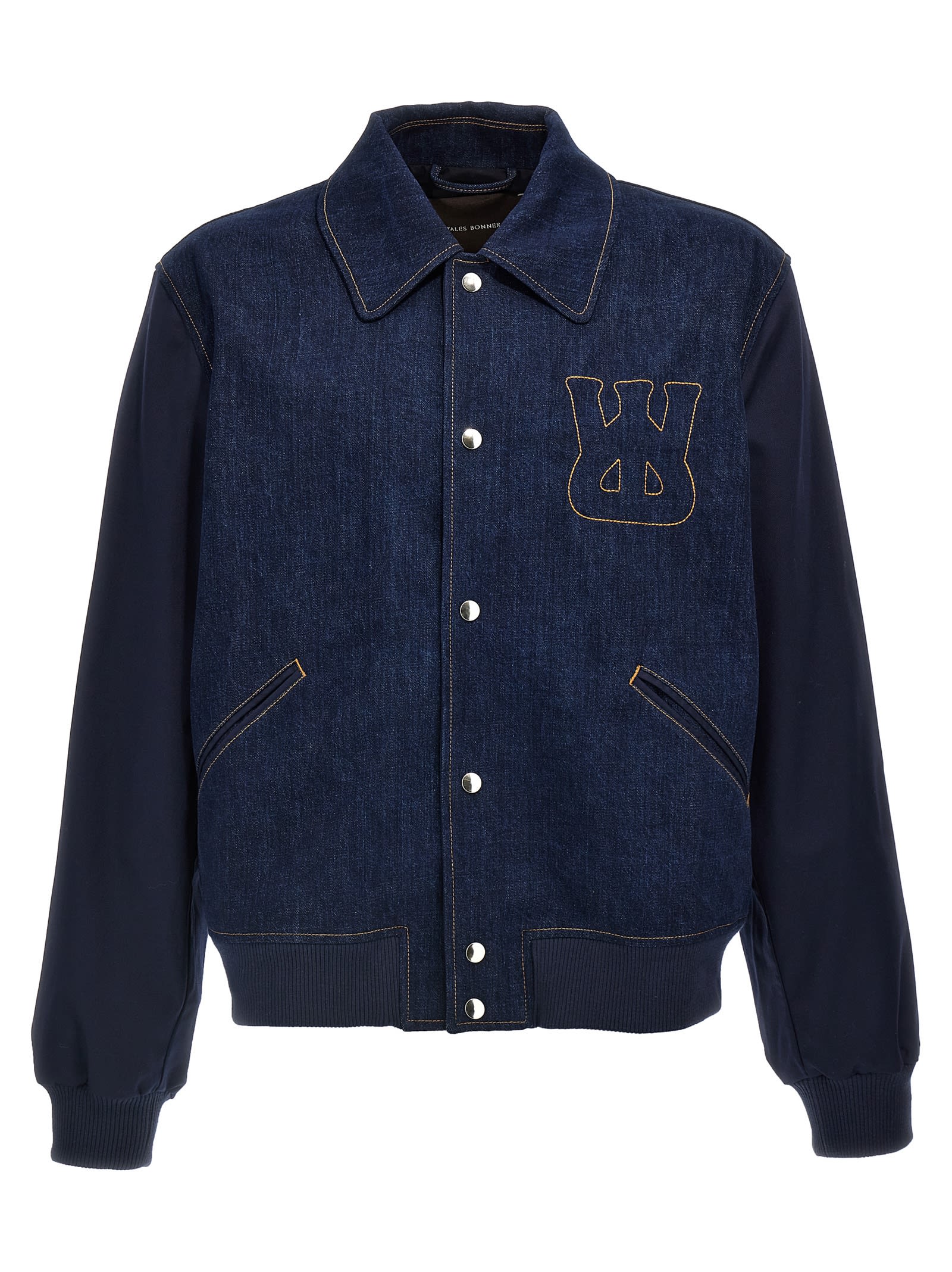 the Echo Denim Varsity Jacket