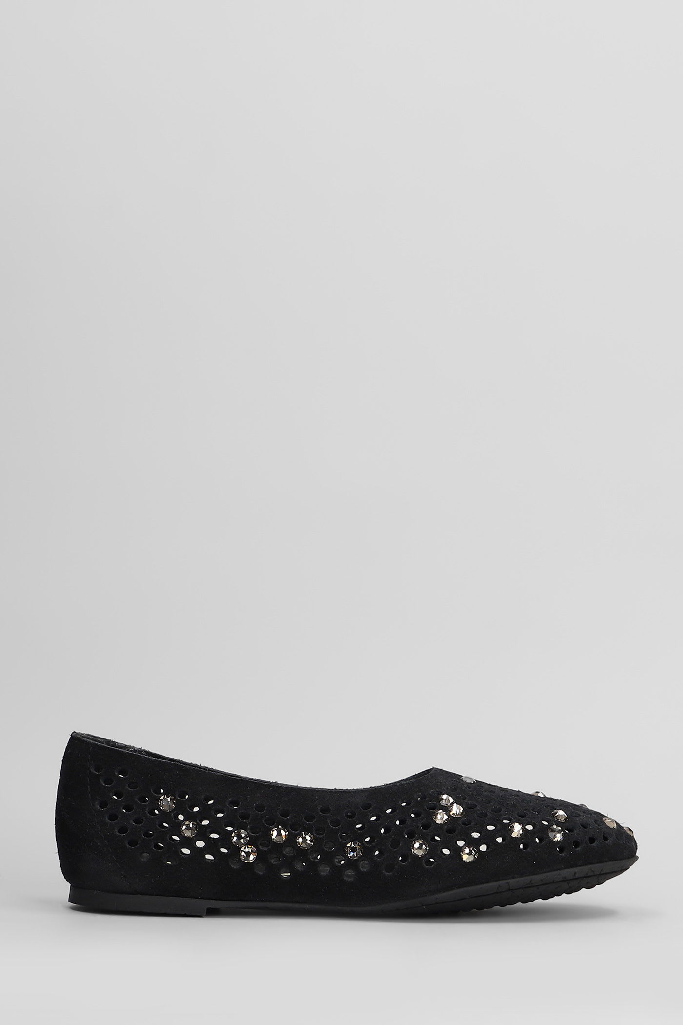 Ariane Ballet Flats In Black Suede