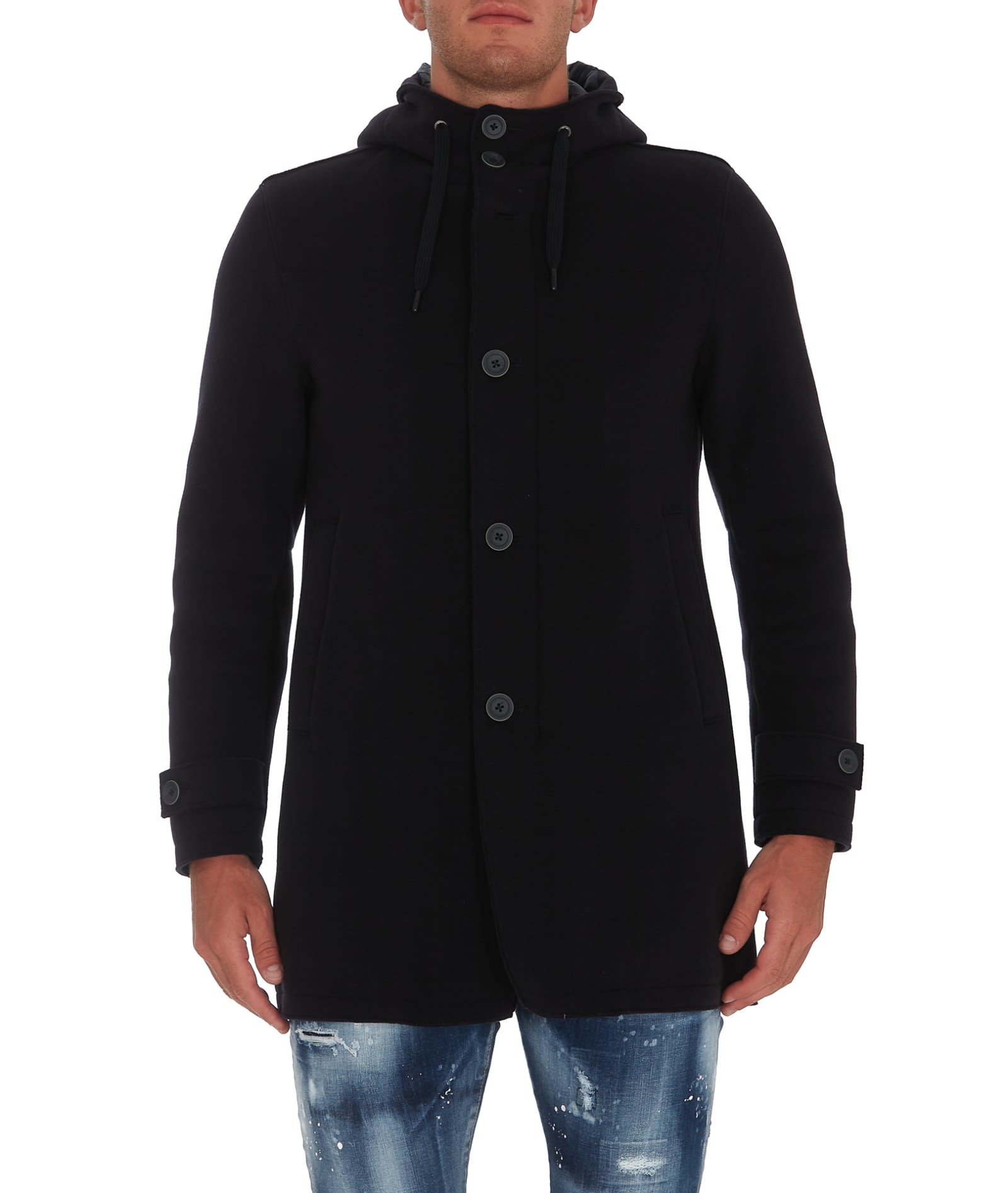 Herno Buttoned Hooded Jacket