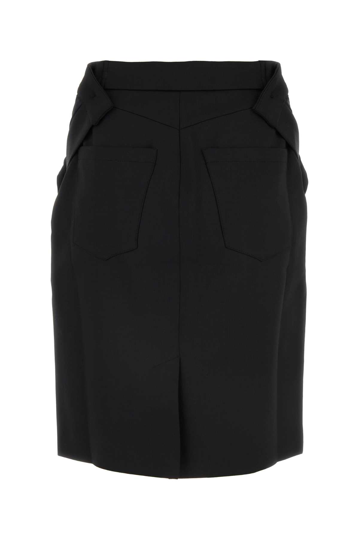 Coperni Black Stretch Polyester Blend Skirt