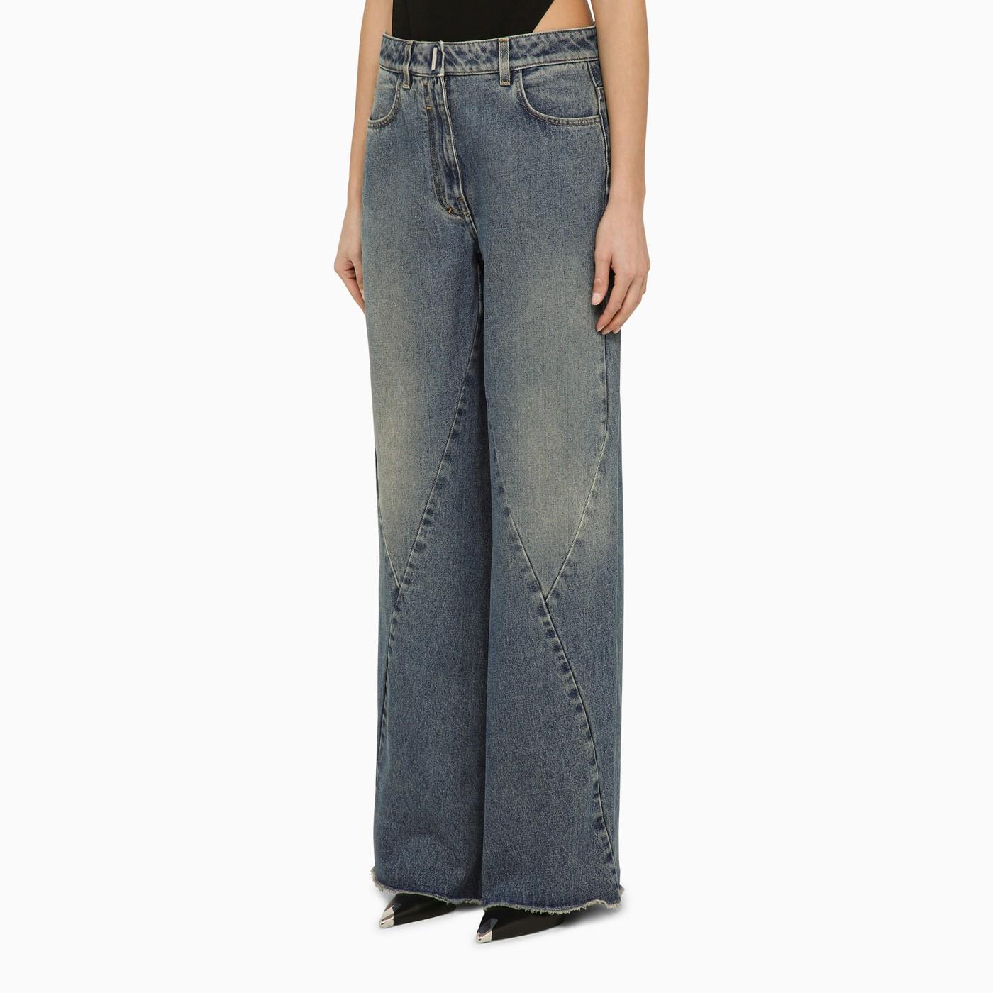 Shop Givenchy Loose Blue Washed Jeans In Medium Blue