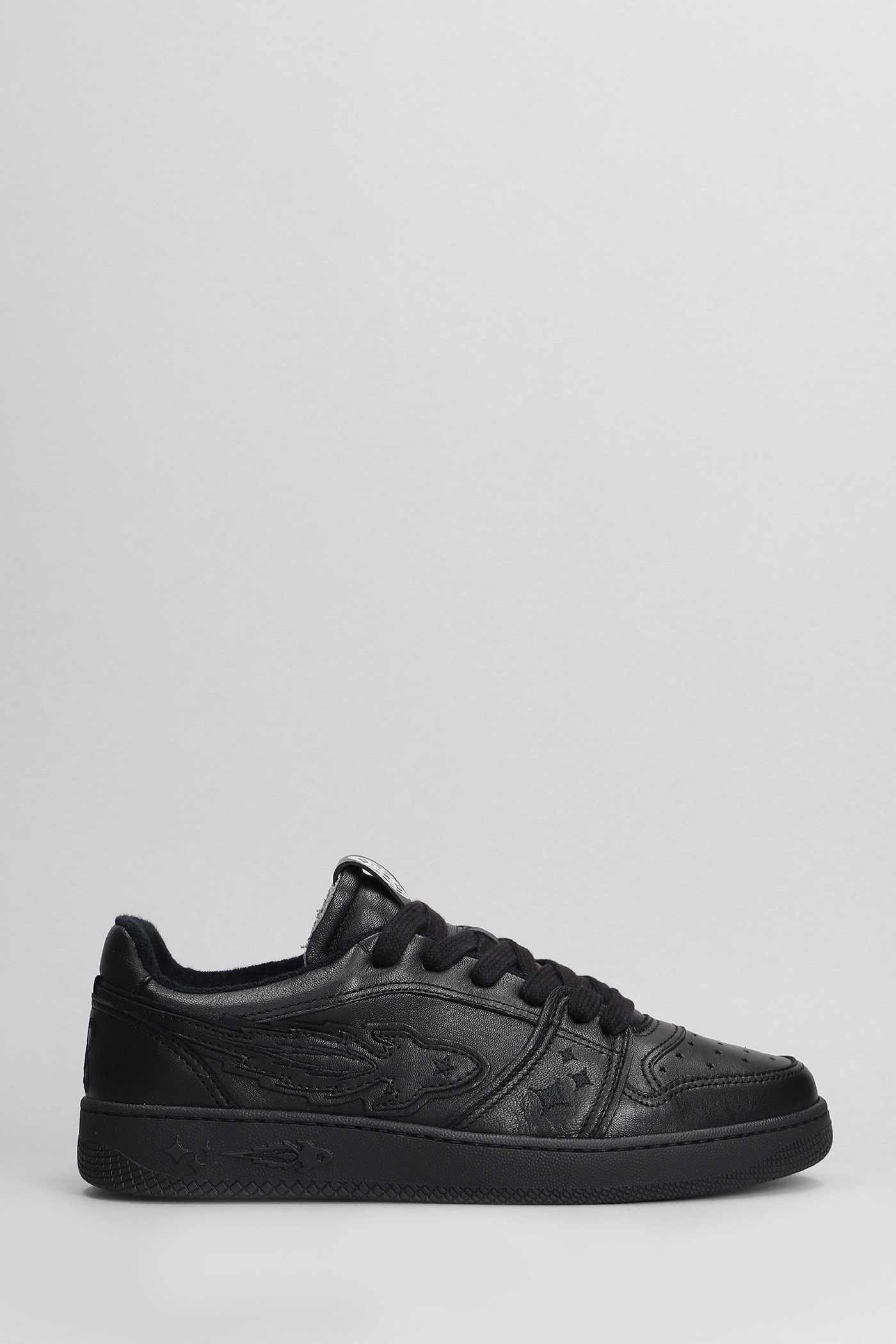 Egg Rocket Sneakers In Black Leather