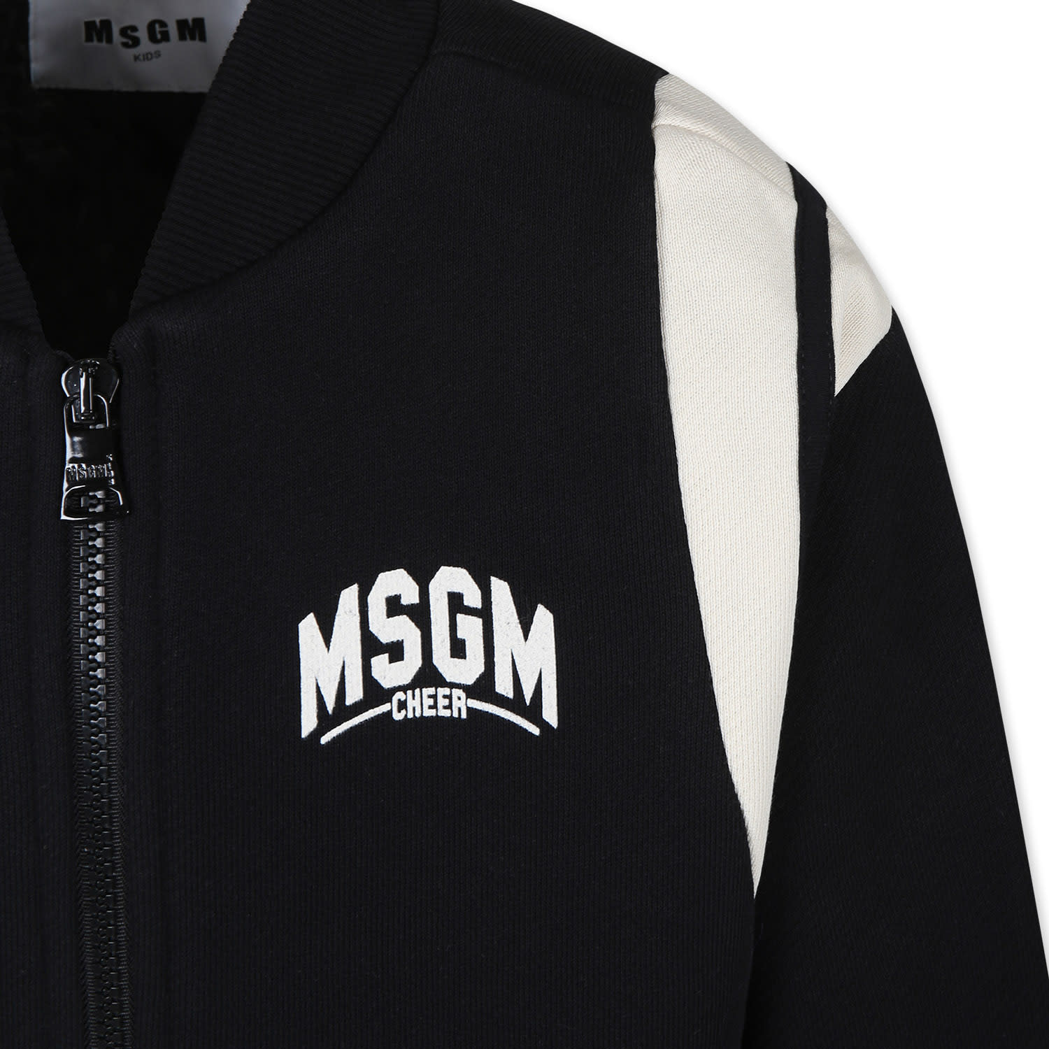 Shop Msgm Black Bomber Jacket For Boy