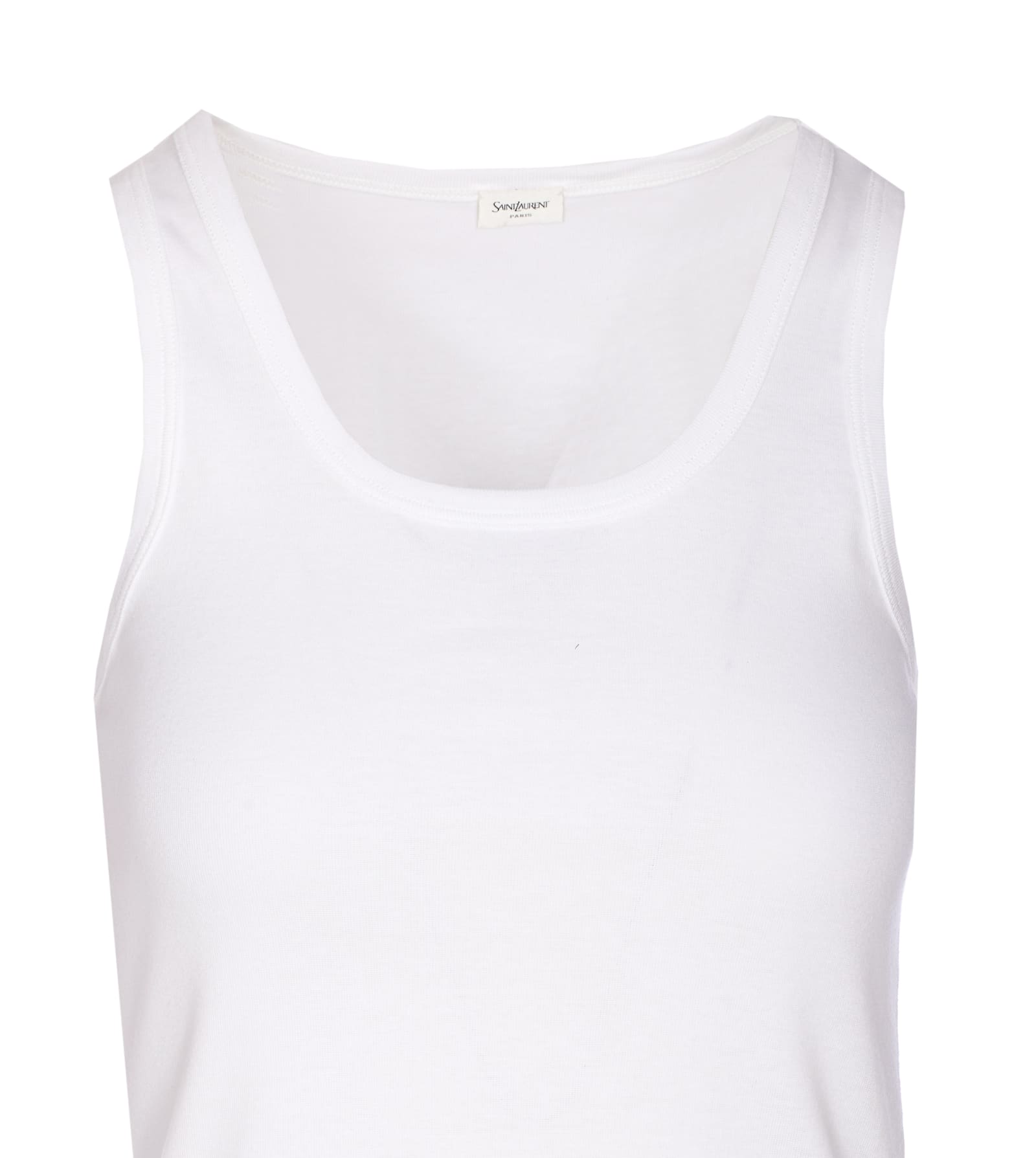 Saint Laurent Crewneck Scoop Neck Sleeveless Plain Pattern Top