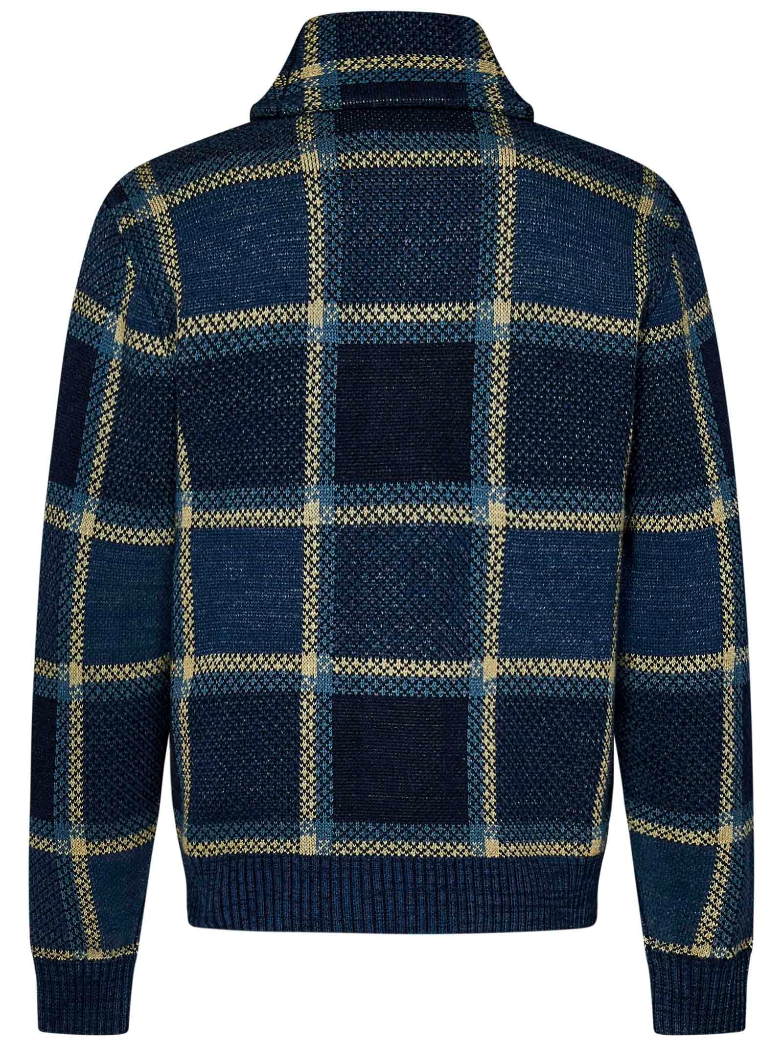 Shop Ralph Lauren Rrl Cardigan In Blue