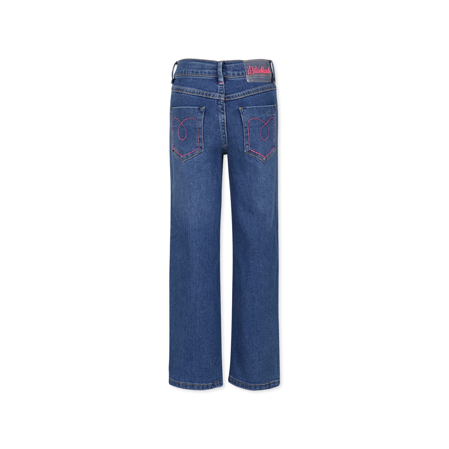 Billieblush Blue Jeans For Gilr With Hearts In Denim