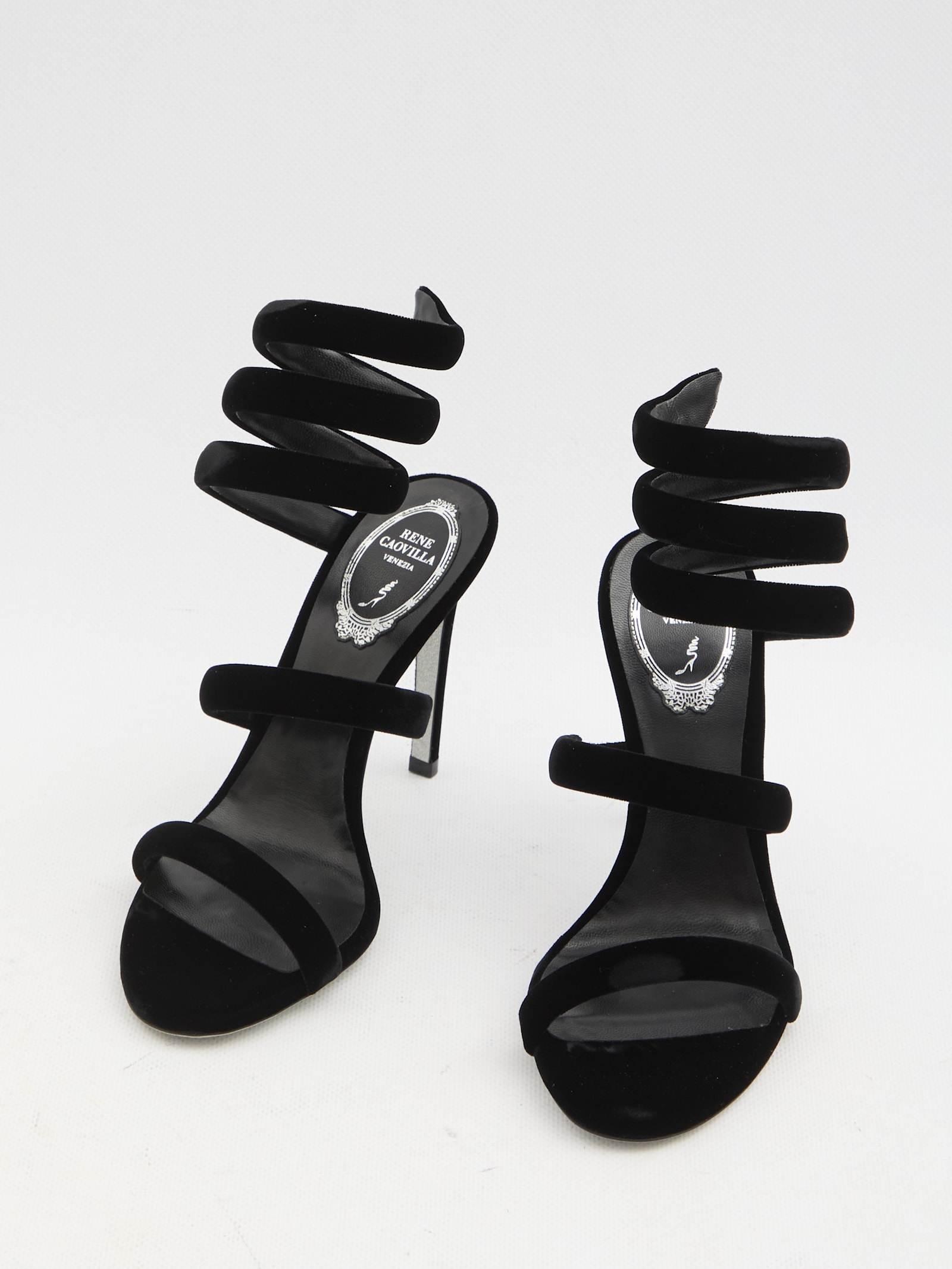 Shop René Caovilla Cleo Sandals In Black