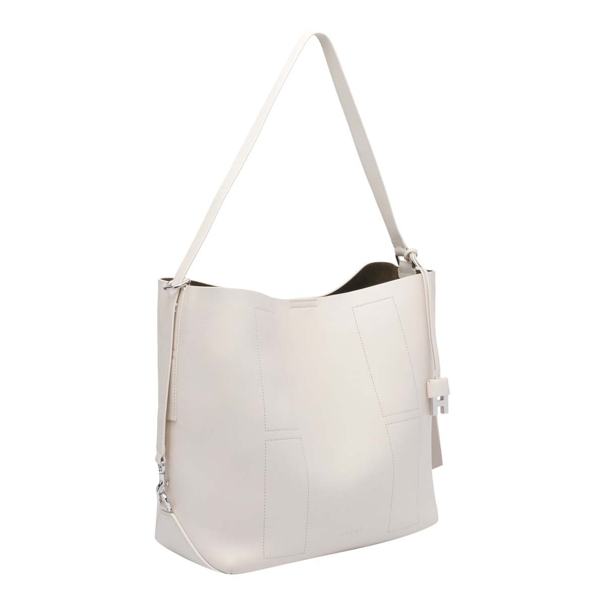 Hogan Adjustable Strap Leather Shoulder Bag In White