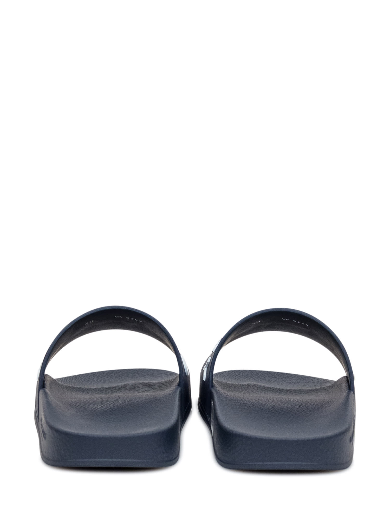 Shop Givenchy Slide Flat Sandals In Dark Blue