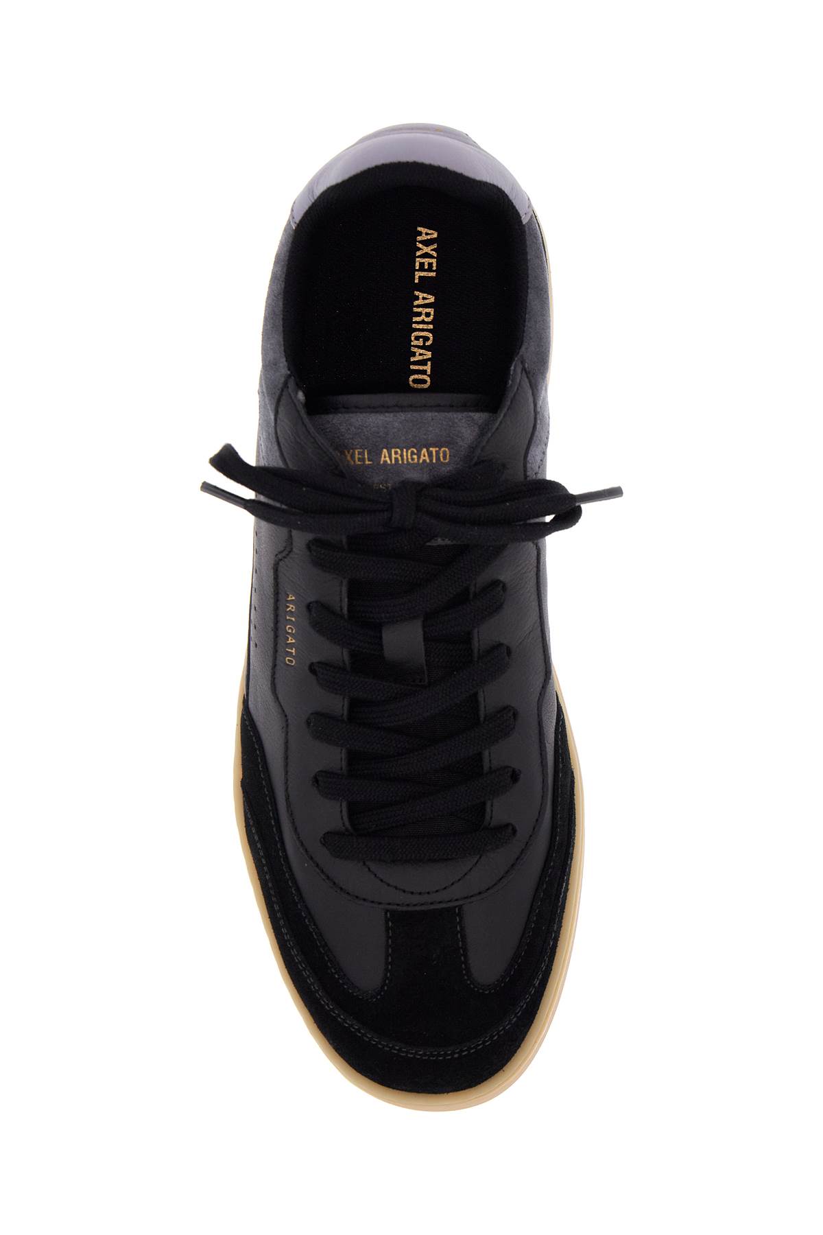 Axel Arigato Black Low Sneakers In Eco-friendly Leather And Suede With Beige Sole In Black Gum (black)