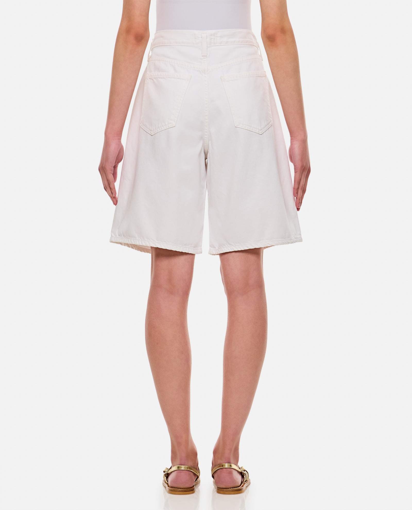 Shop Agolde Ellis Short Pants In White