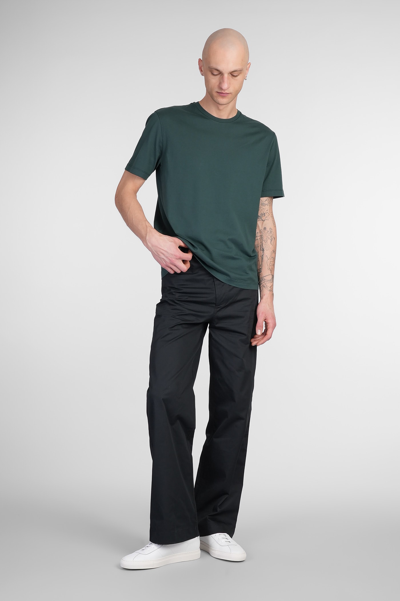 Roberto Collina Pants In Black Cotton In Black