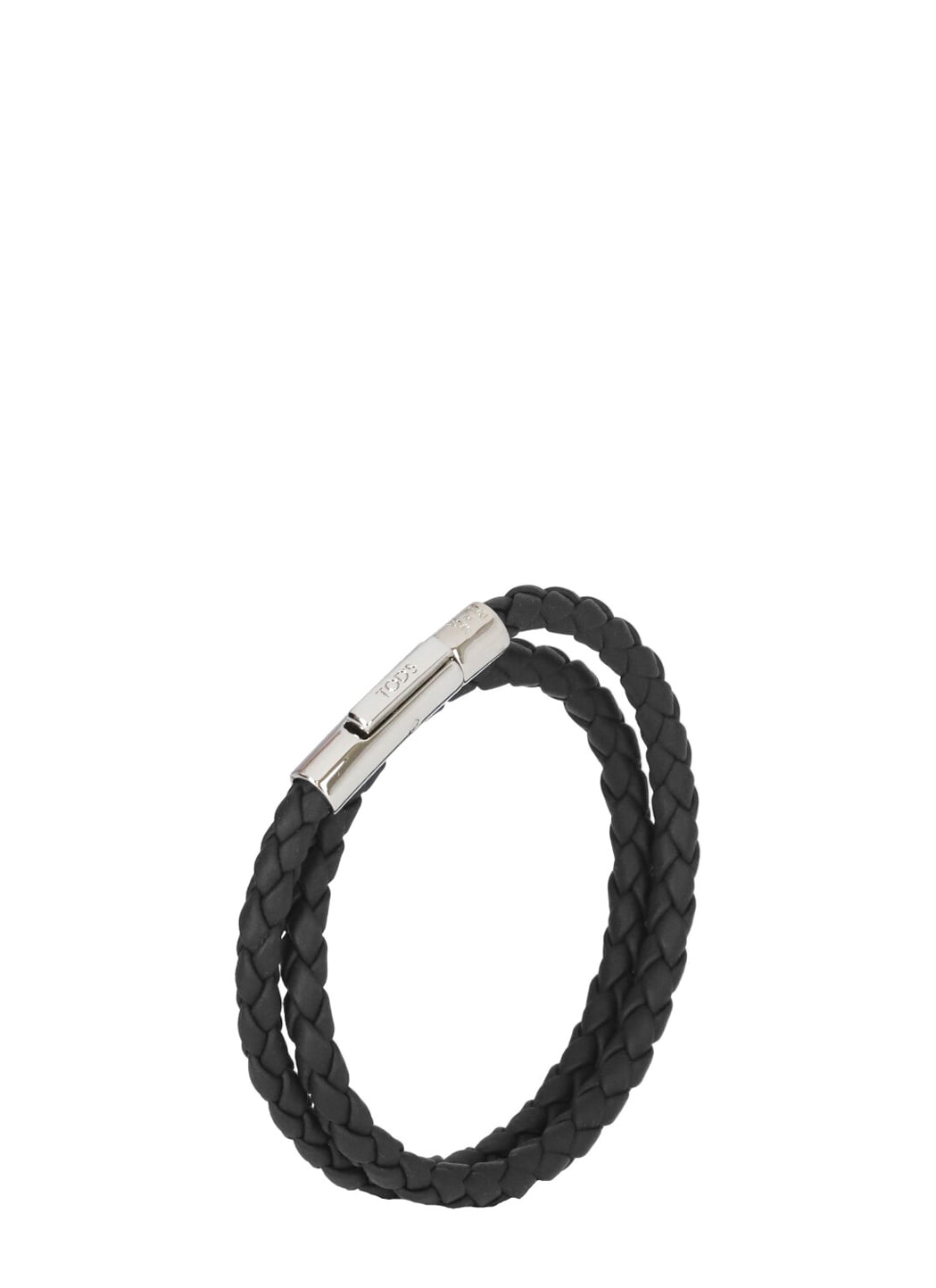 Shop Tod's Mycolors Leather Bracelet In Black