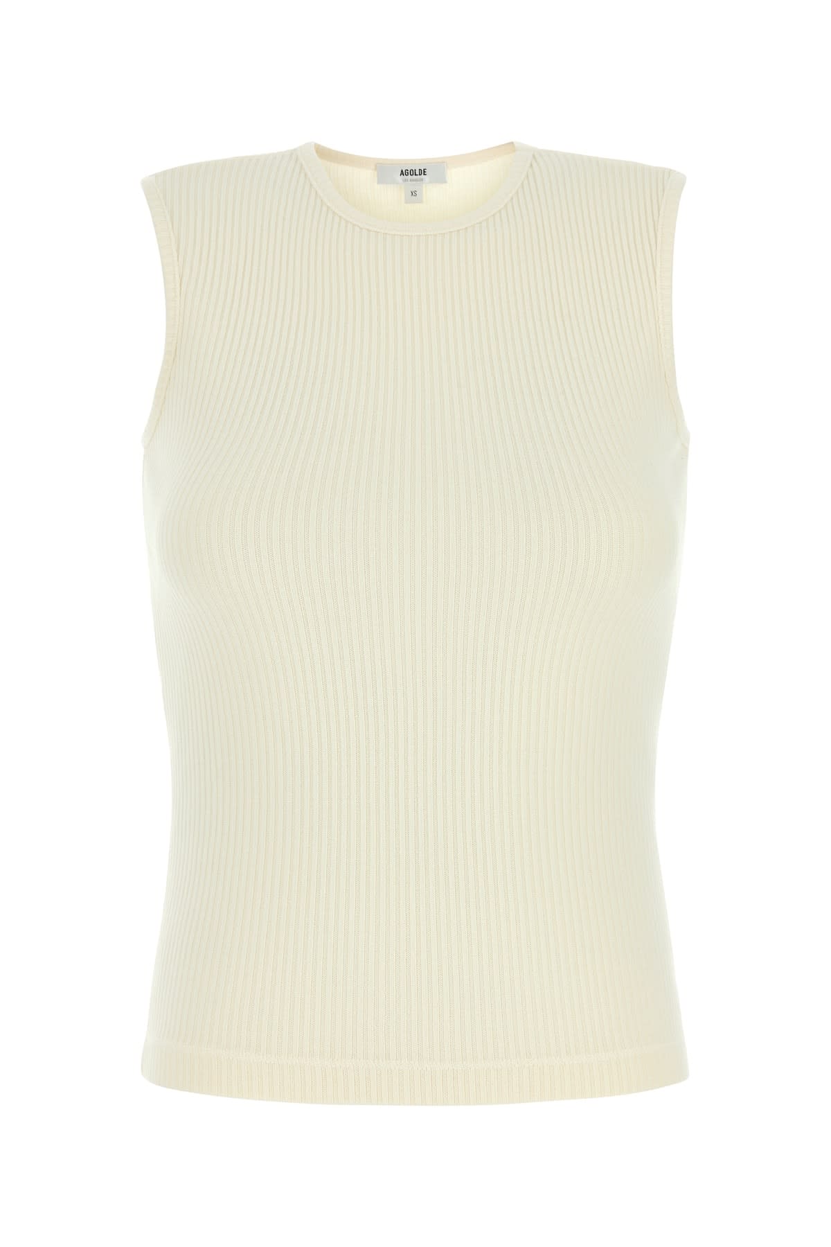 Agolde Ribbed Texture Racerback Tank Top In Oatmilk