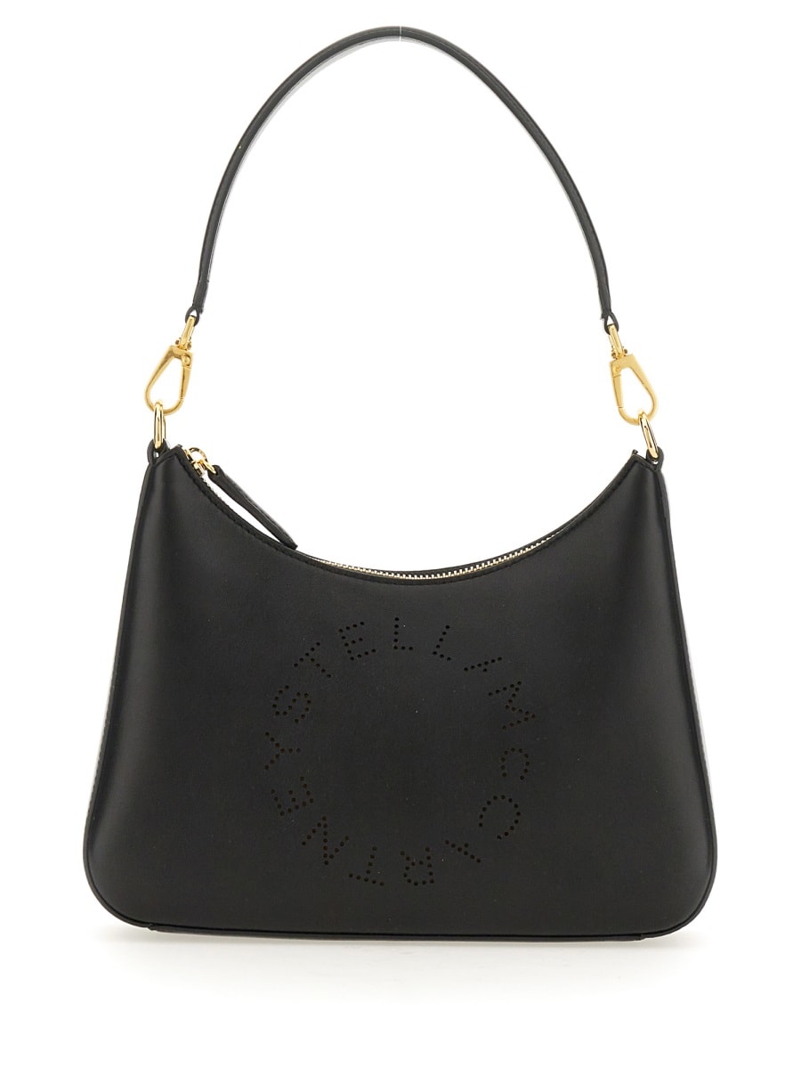 Shop Stella Mccartney Small Shoulder Bag With Logo In Black