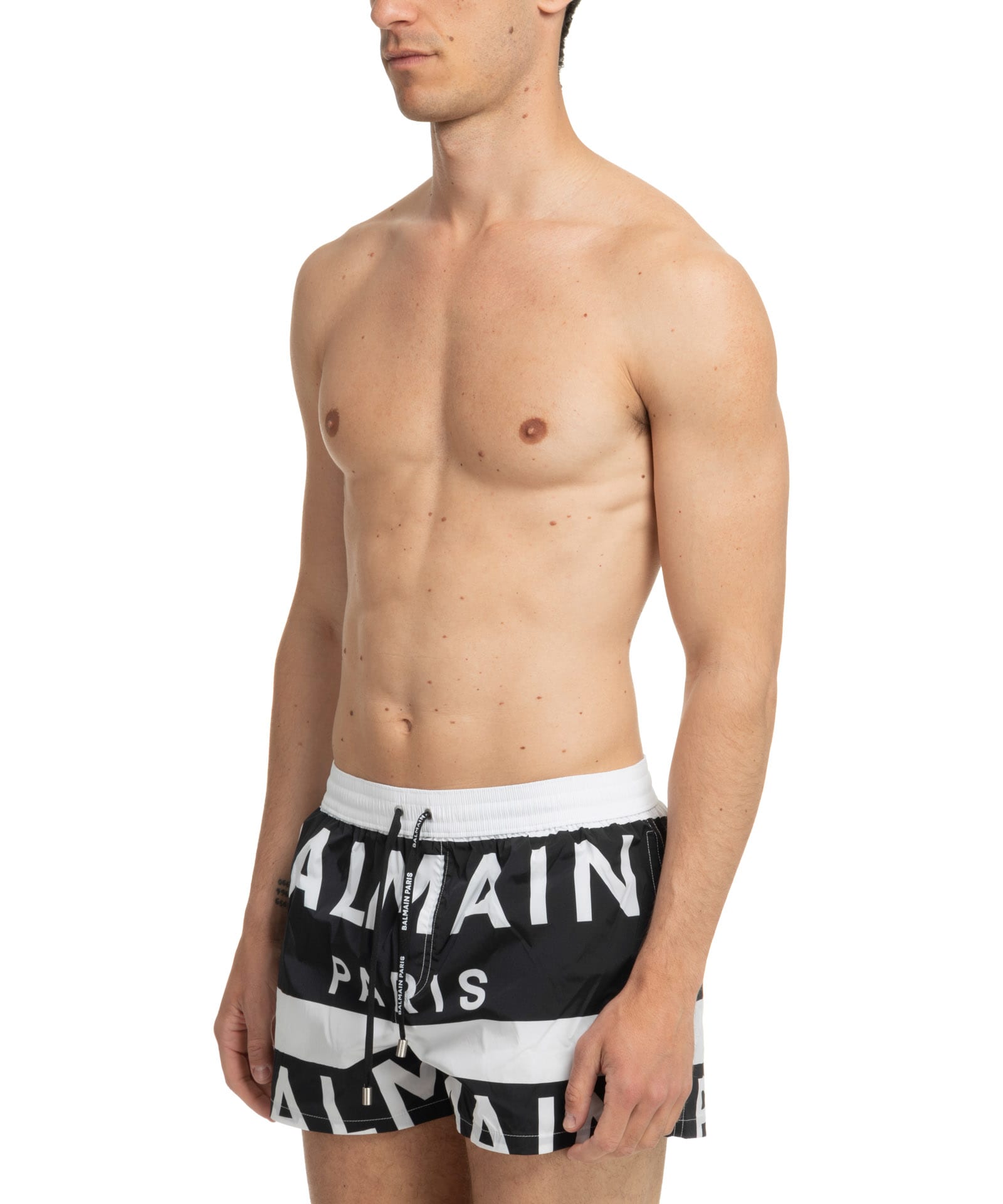 Shop Balmain Swim Shorts In Black