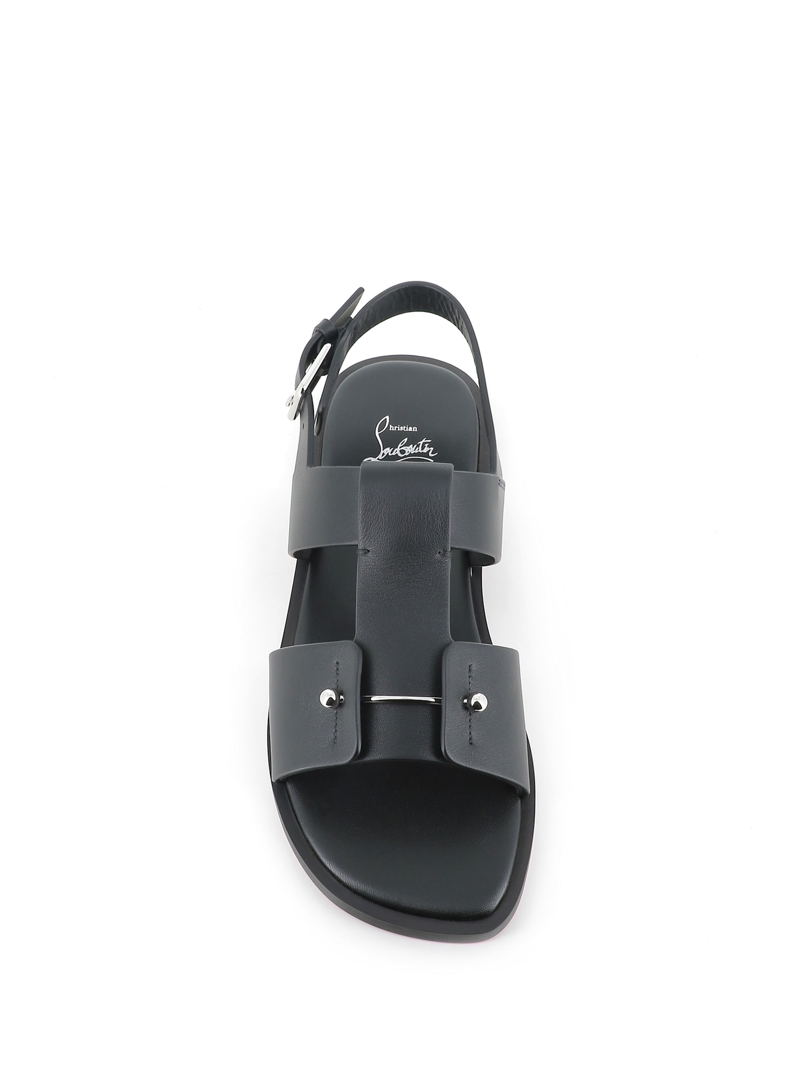 Christian Louboutin Chambeliss Sandal Flats In Black Leather In Black