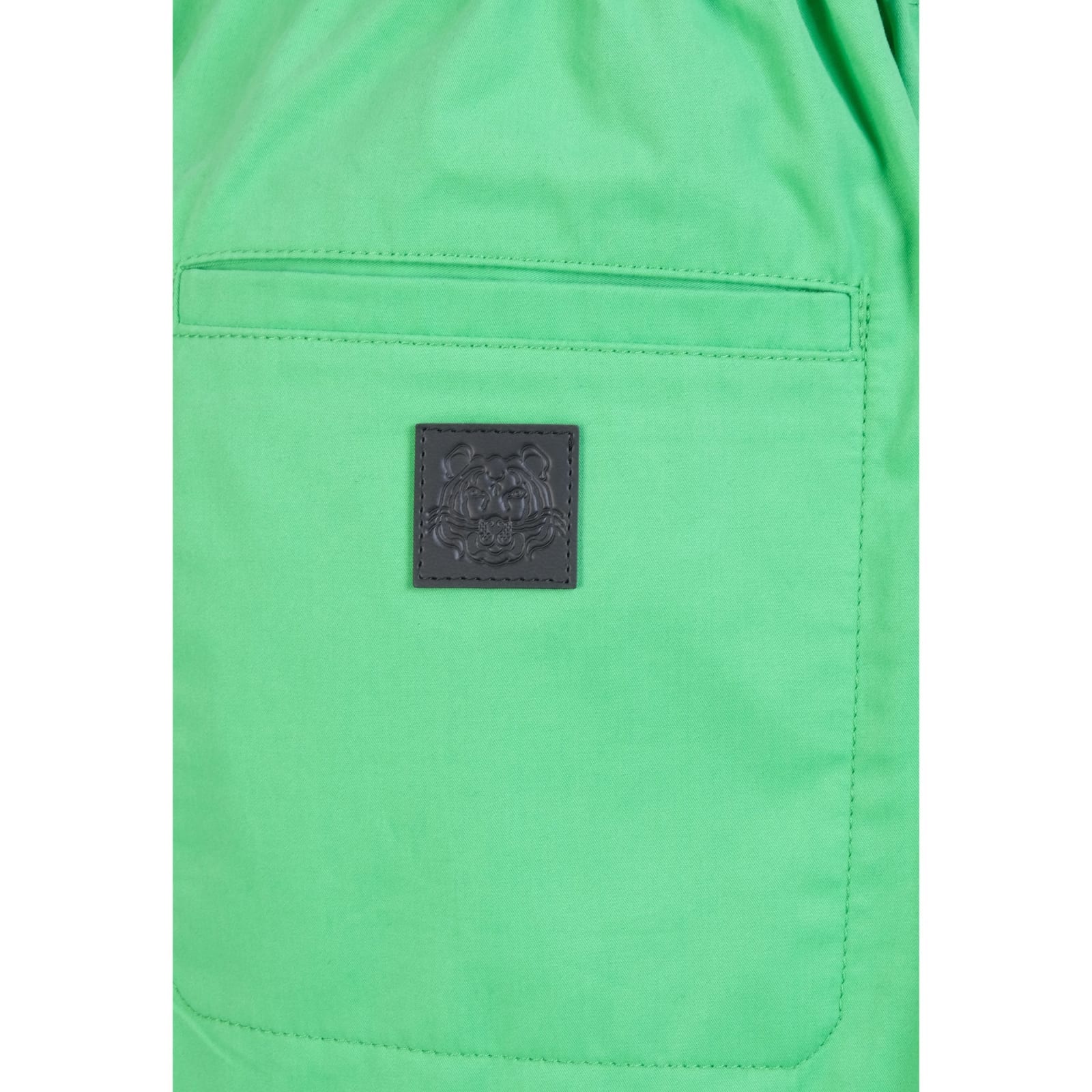 Shop Kenzo Cotton Shorts In Green