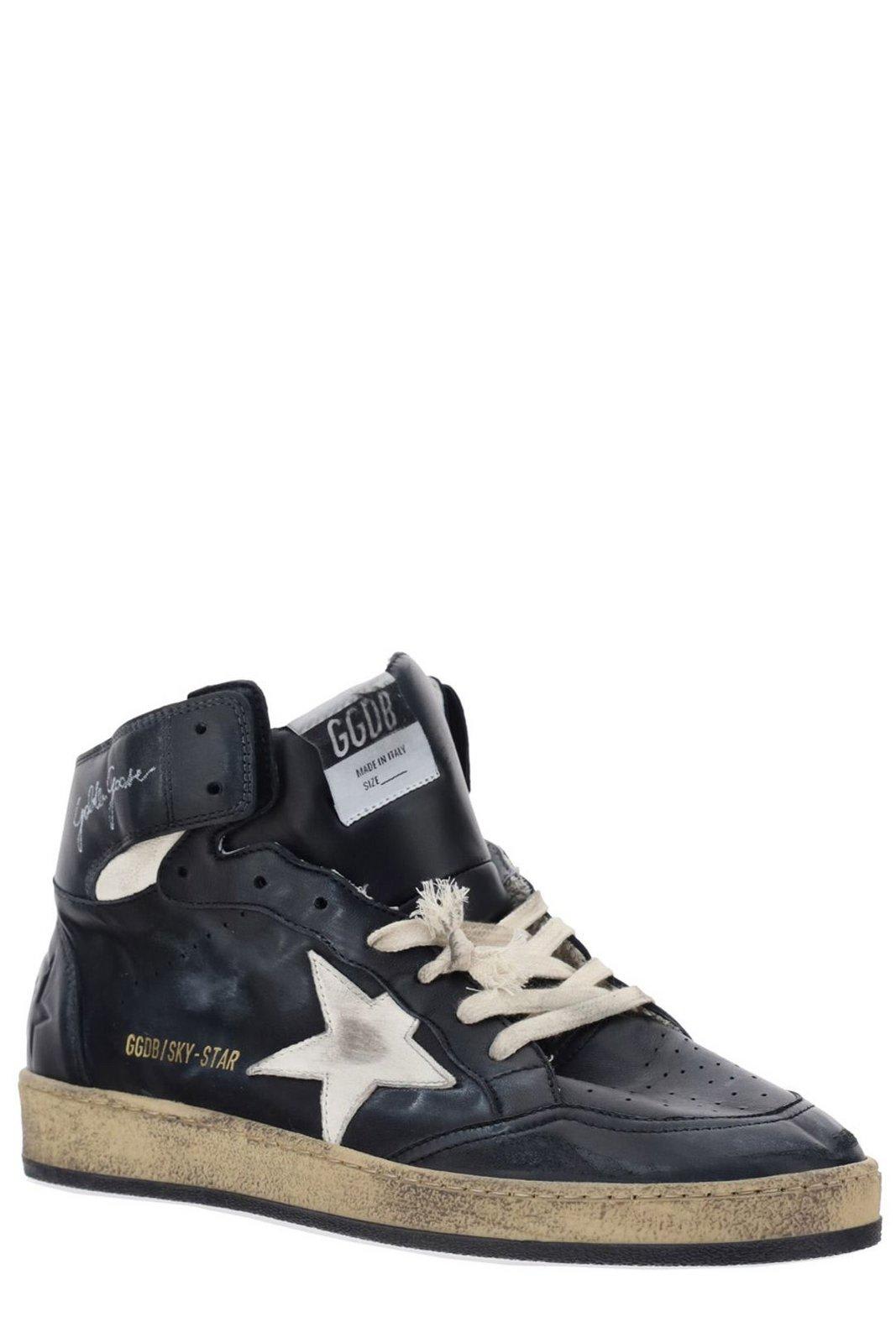 Shop Golden Goose Star Patch High-top Sneakers In Black