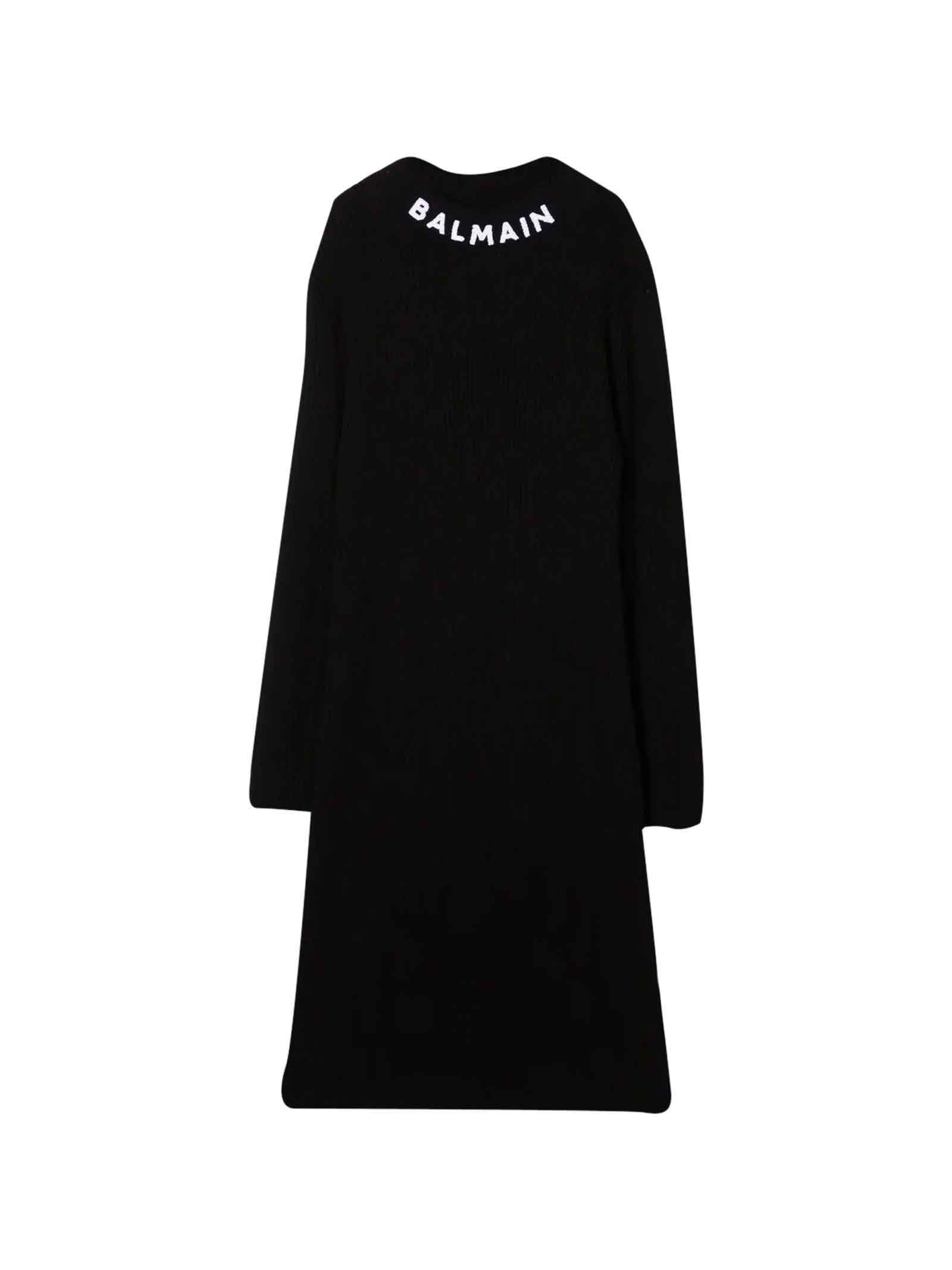 Balmain Black Dress With Logo