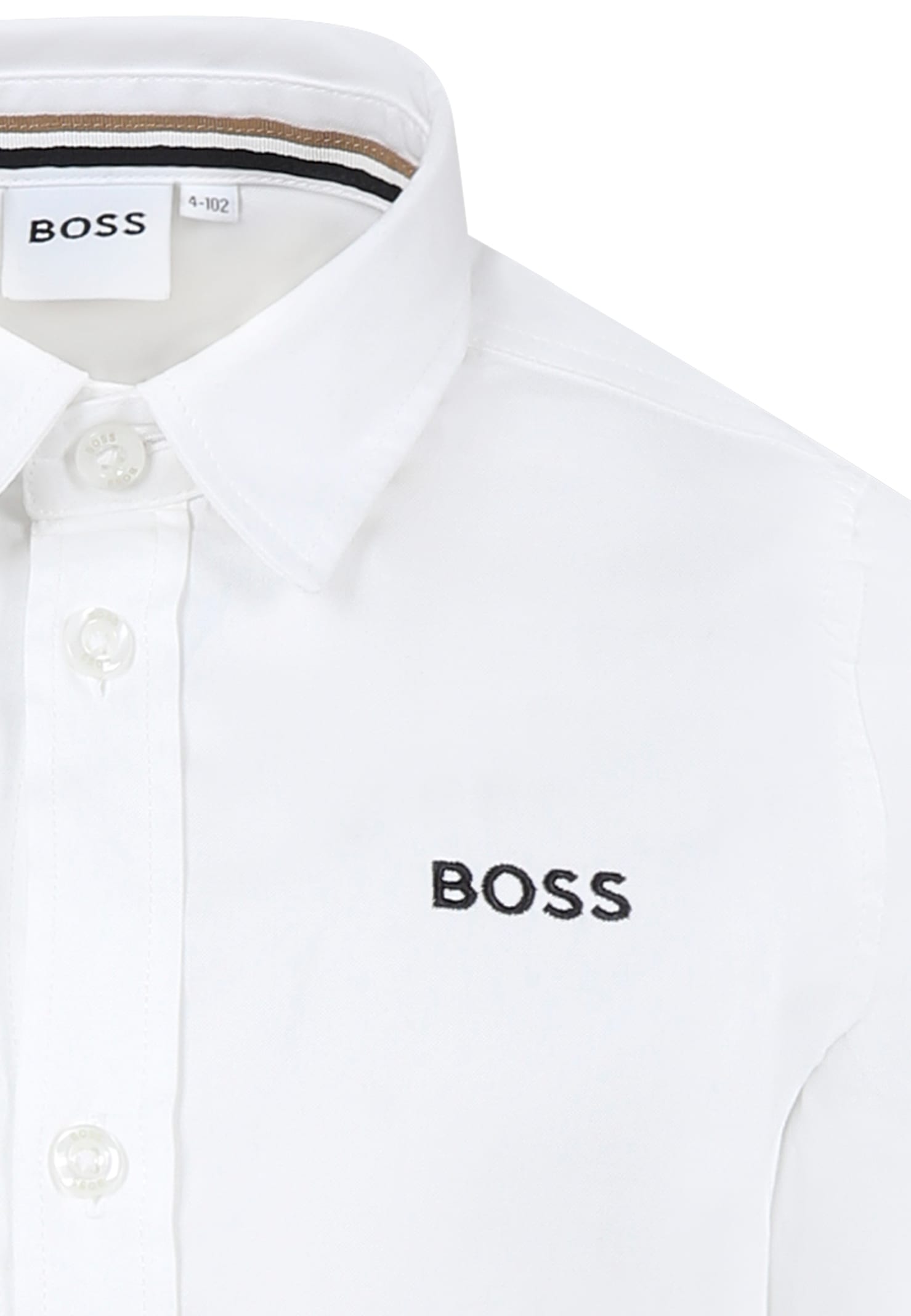 Hugo Boss White Shirt For Boy With Logo In White
