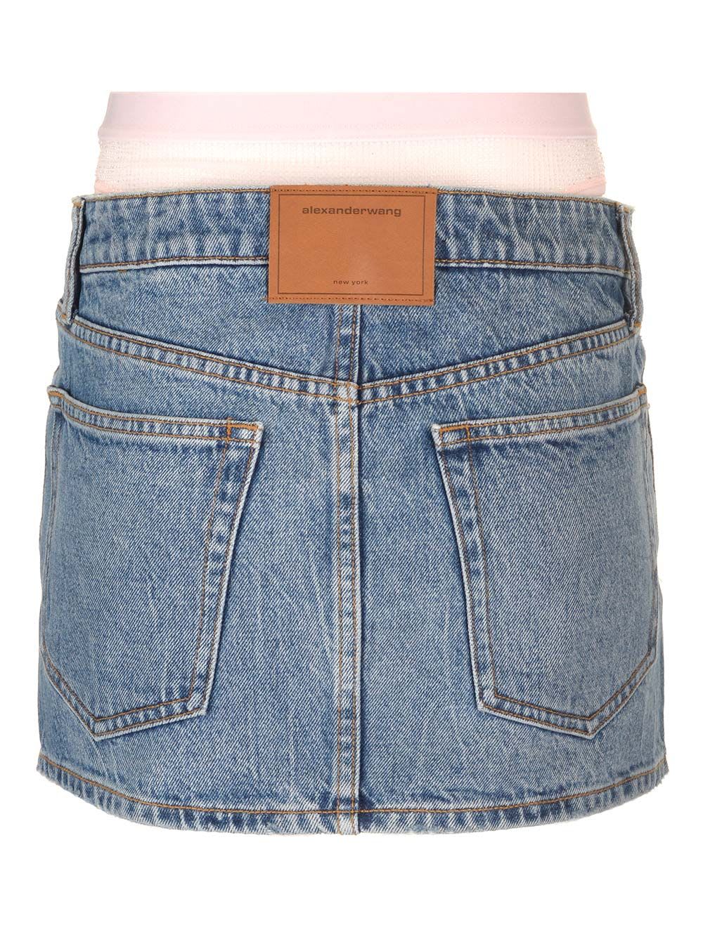 Shop Alexander Wang Mini Skirt In Blue