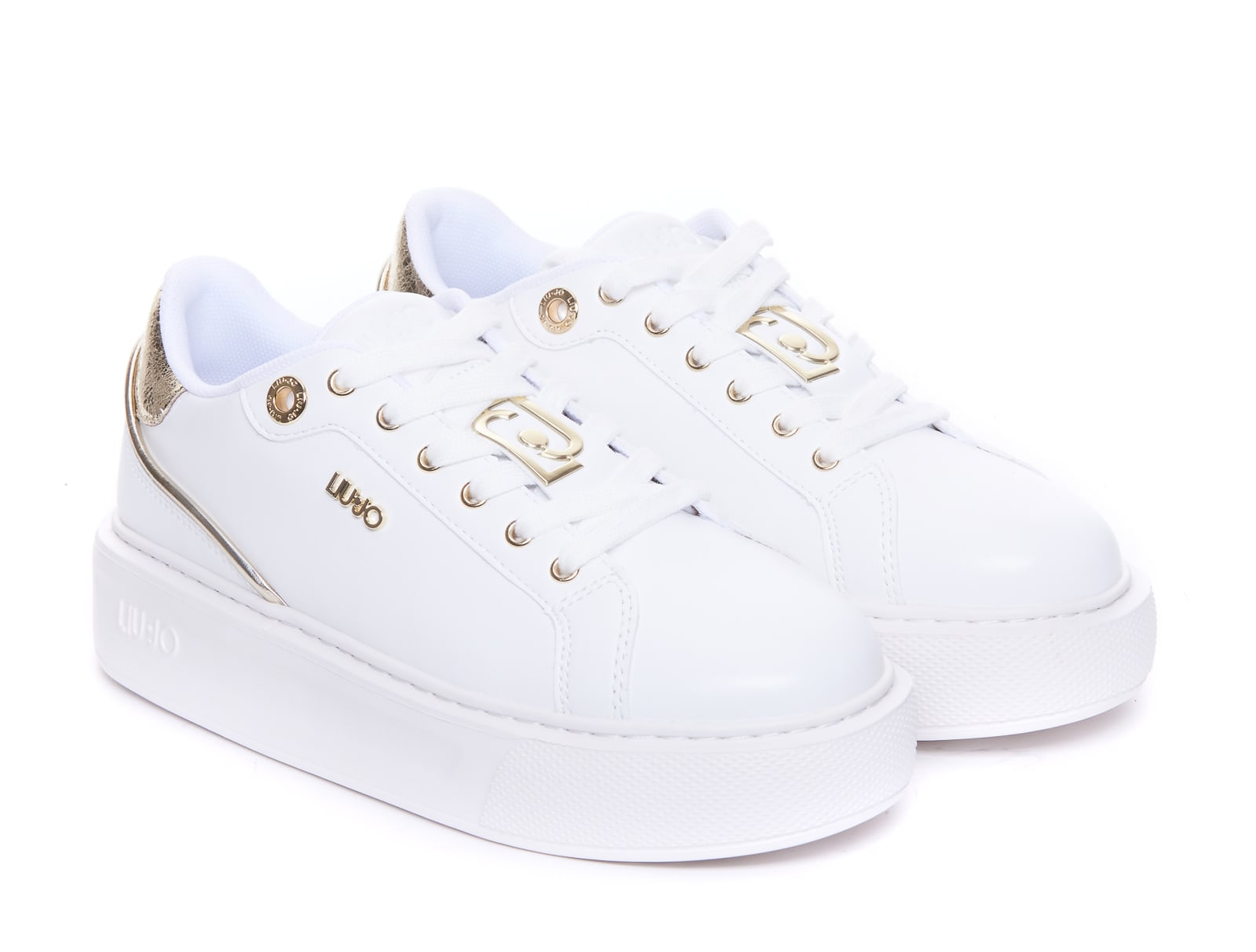 Shop Liu •jo Kylie Sneakers In Laminat White