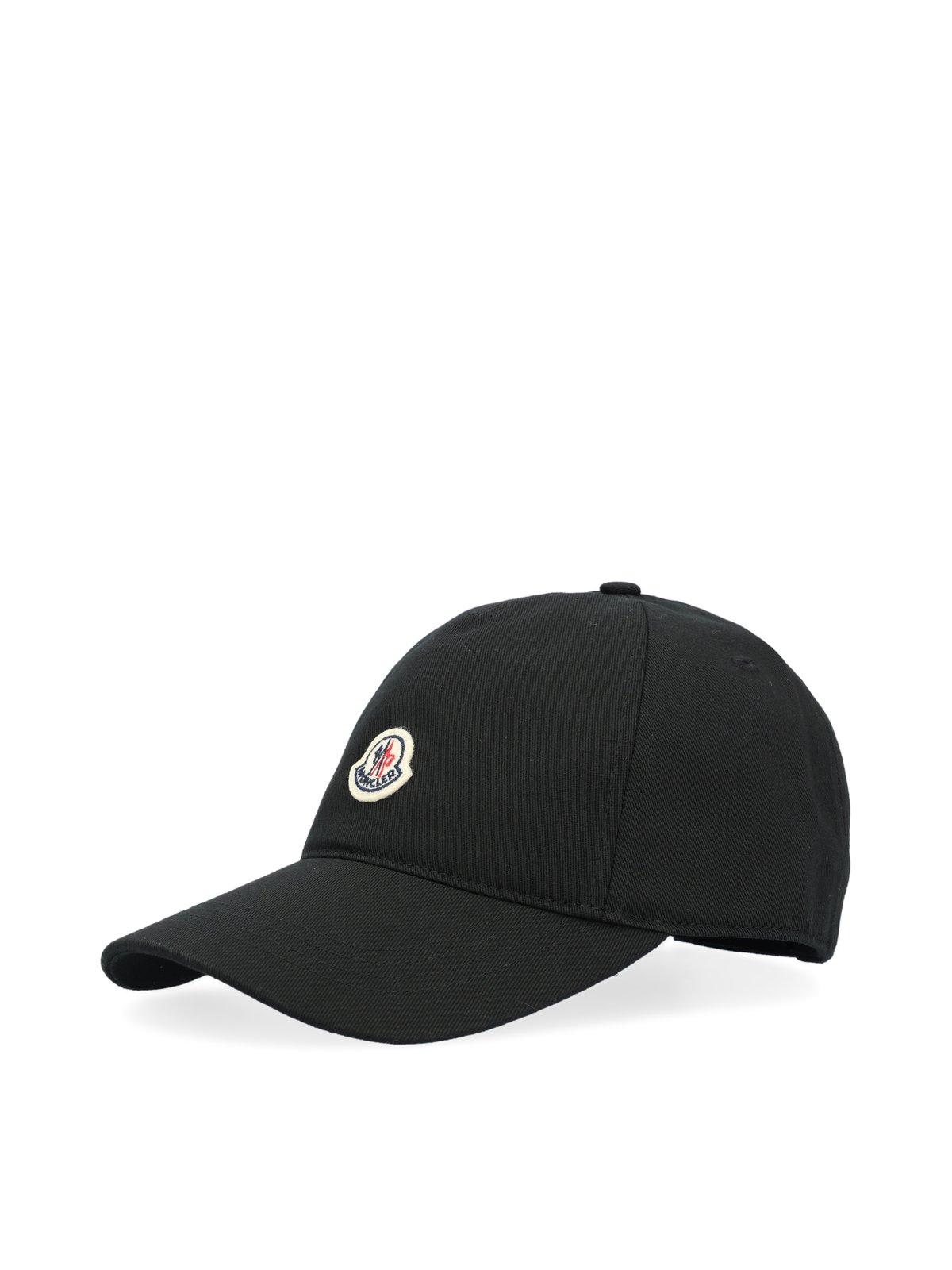 Moncler Black Cotton Baseball Cap In Black