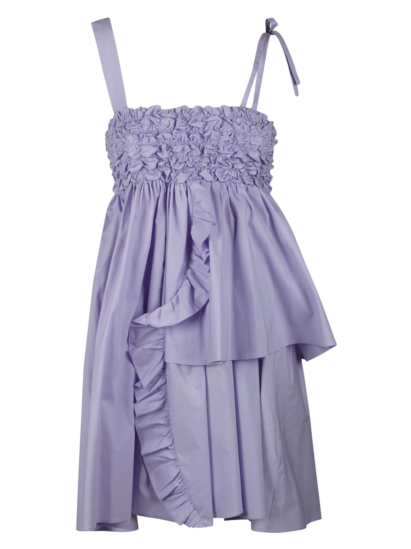 Vivetta Ruffle Detail Asymmetric Short Dress