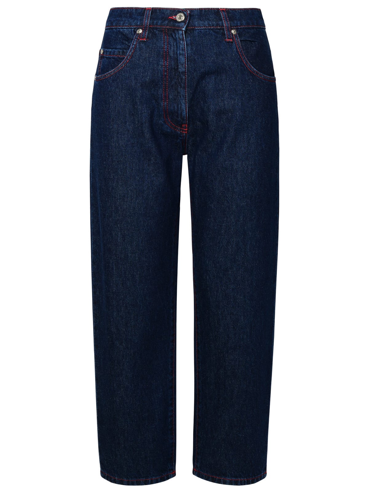 Shop Msgm Blue Cotton Jeans