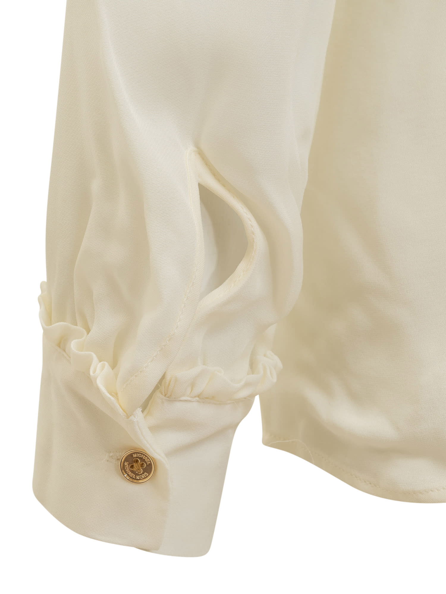 Michael Kors Ruffled Georgette Blouse In Panna