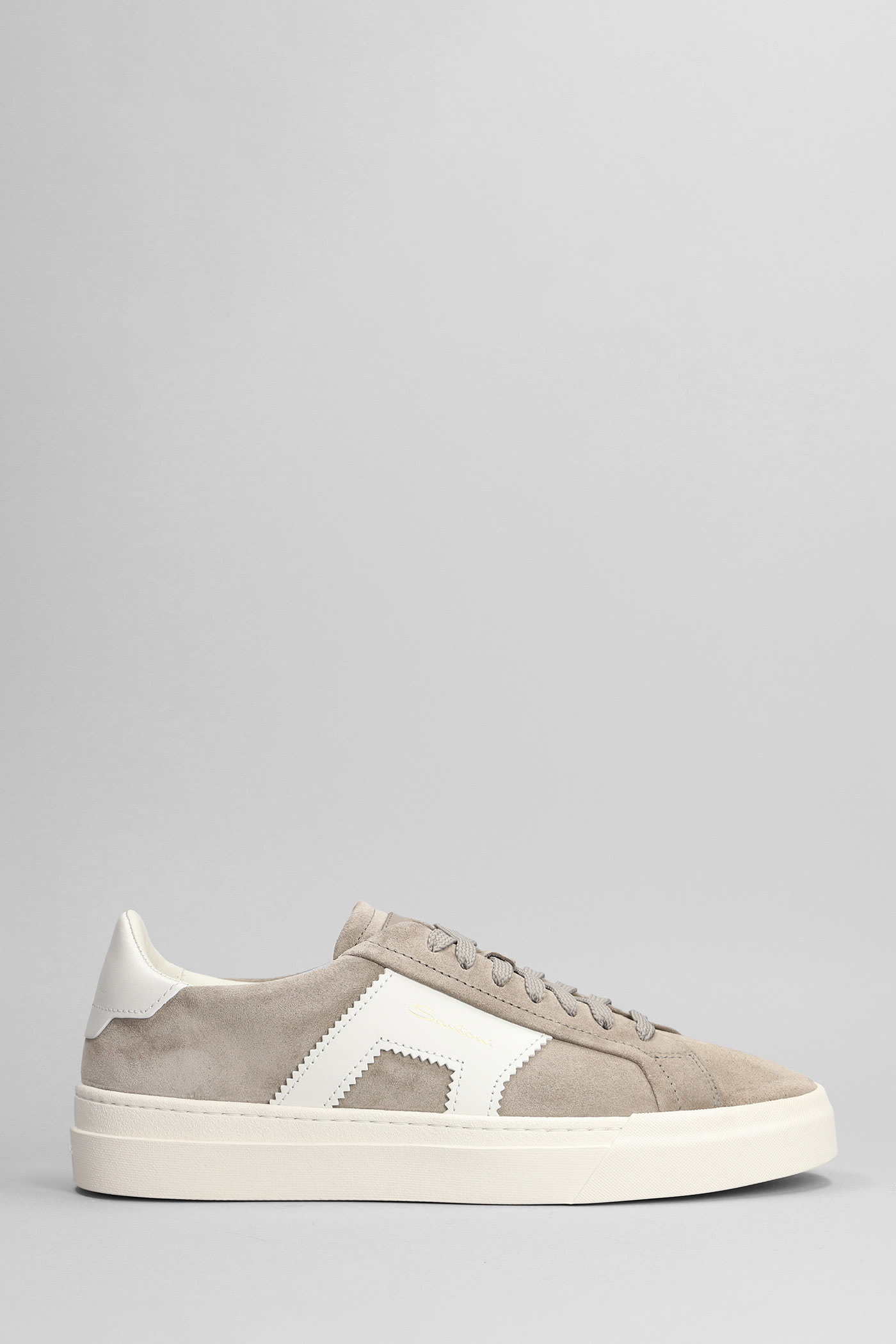 Shop Santoni Dbs1 Sneakers In Taupe Suede