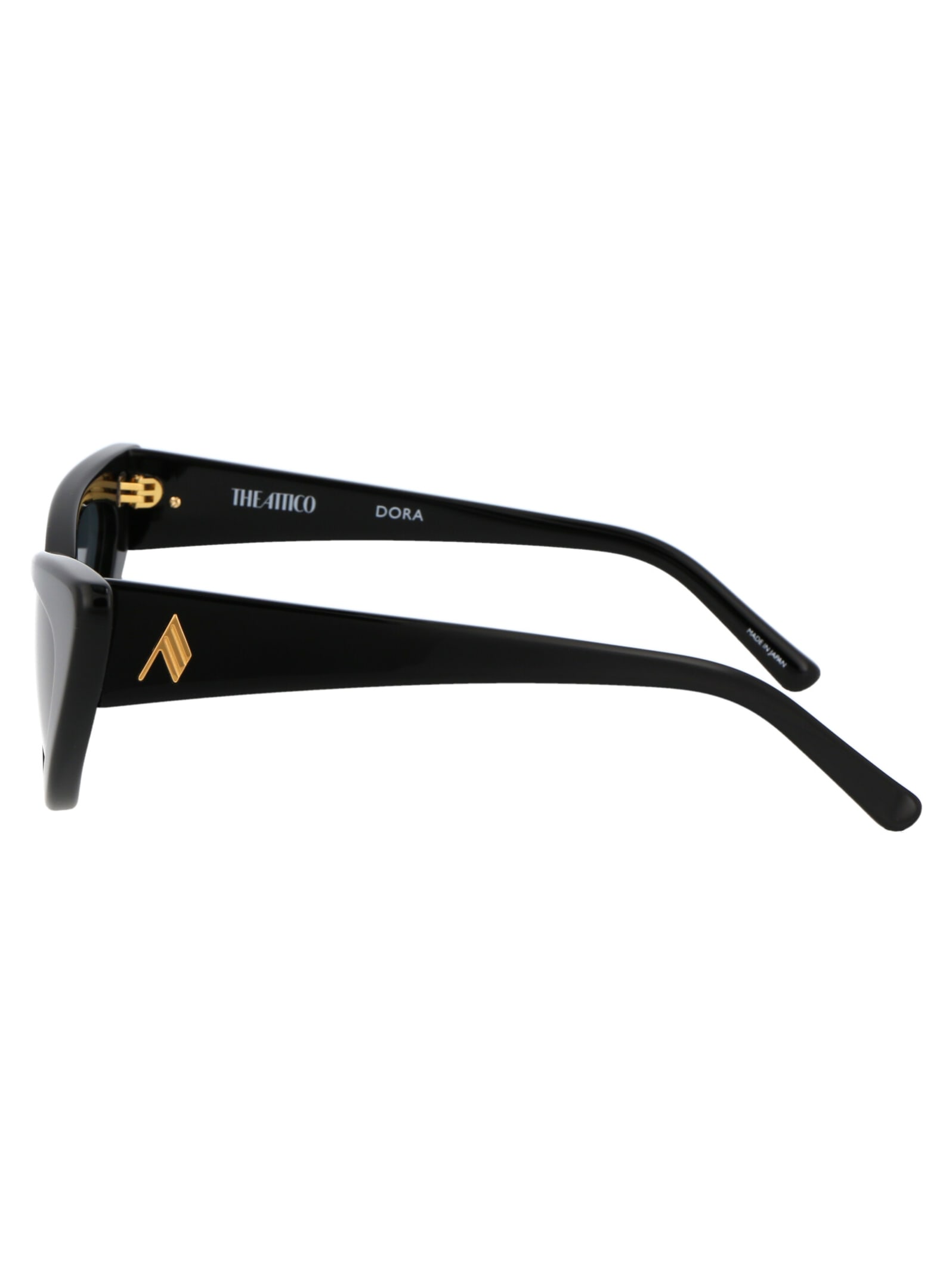 Shop Attico Dora Sunglasses In Black/yellowgold/grey