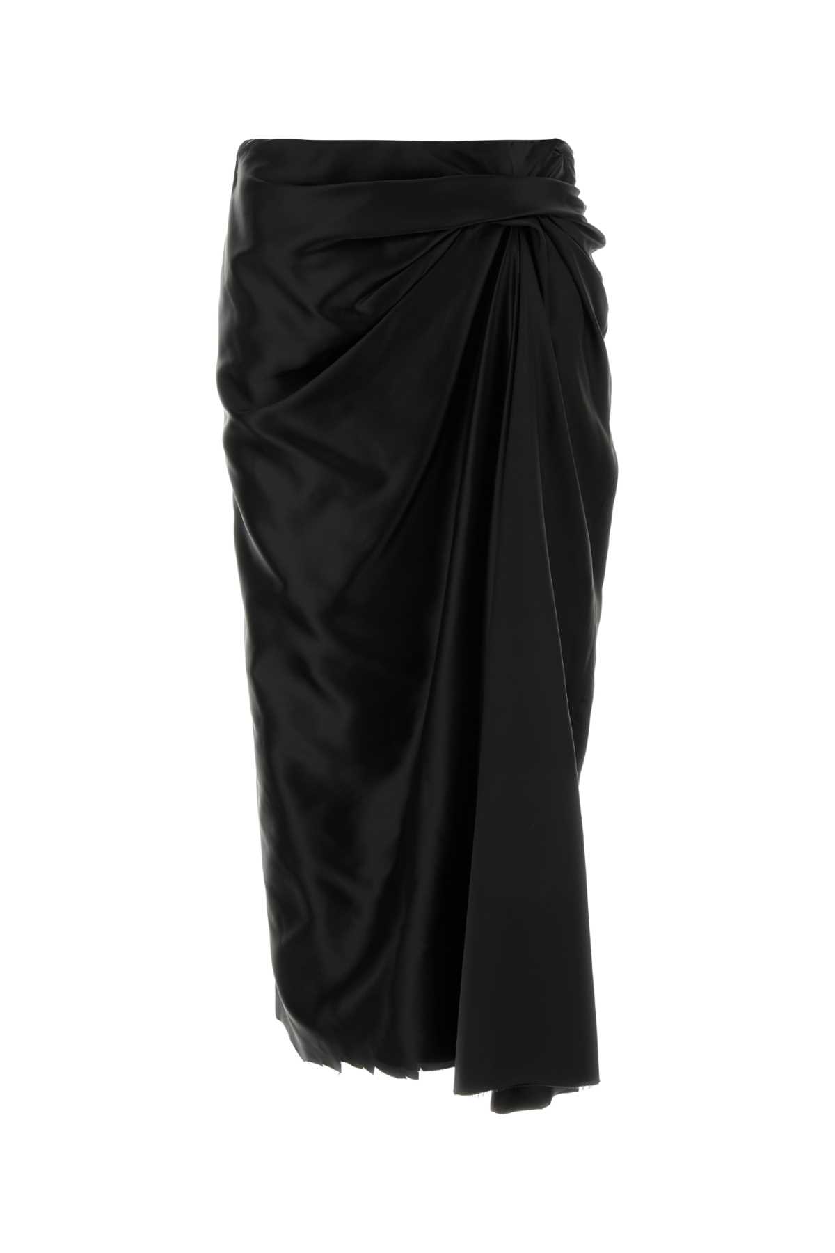 Balenciaga Draped Cupro Midi Skirt
