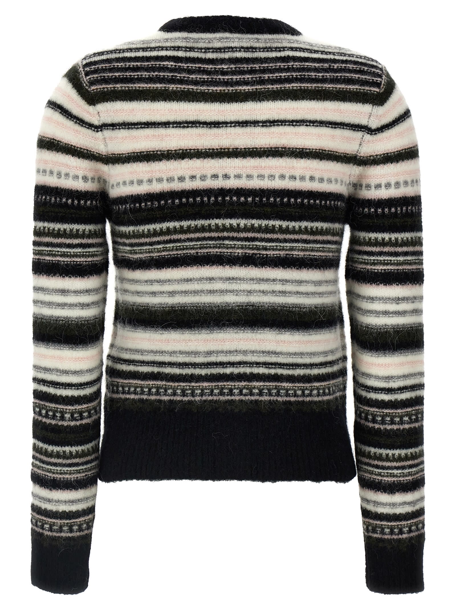 Shop Ganni Striped Cardigan In Multicolor