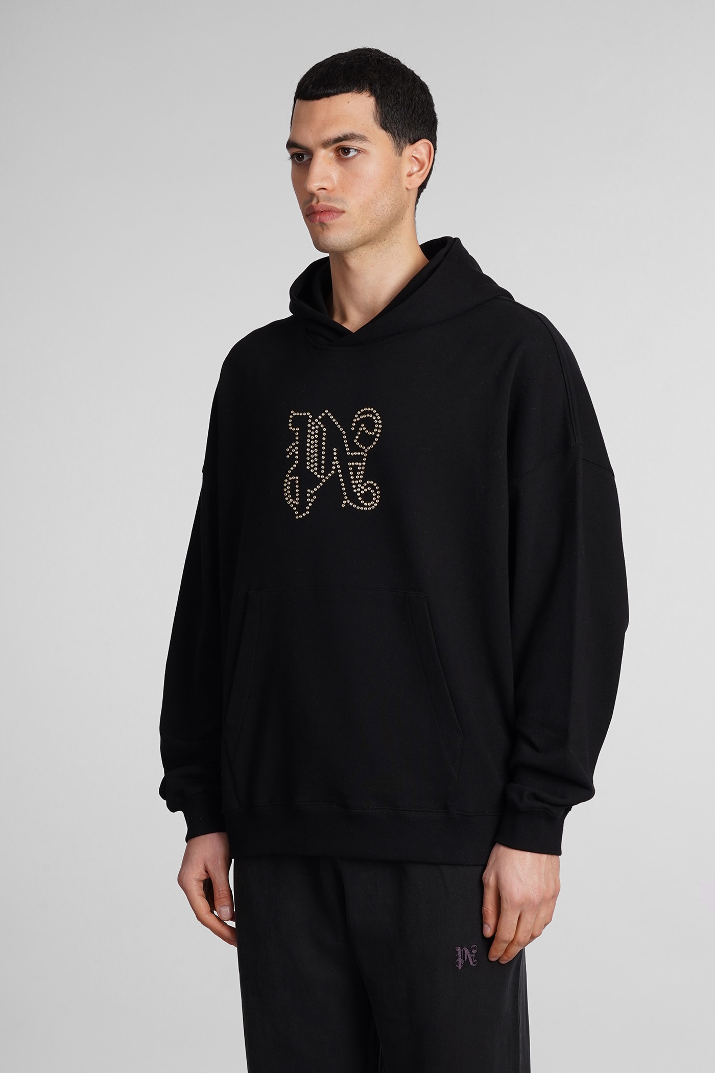 Shop Palm Angels Sweatshirt In Black Cotton