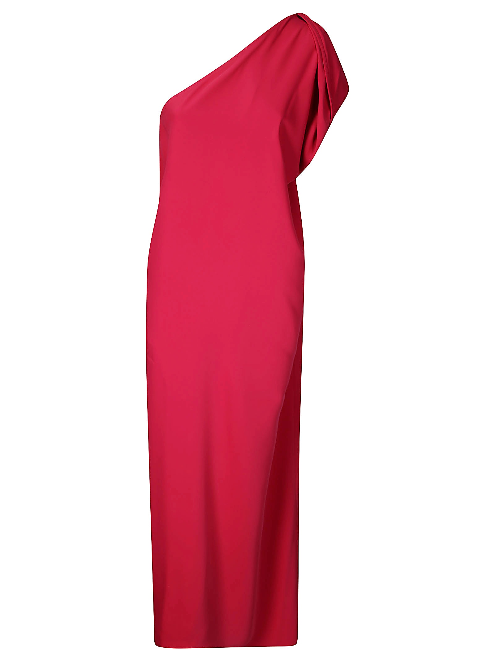 P.a.r.o.s.h . One-shoulder Crossover Maxi Dress With Side Slit In Dark Red