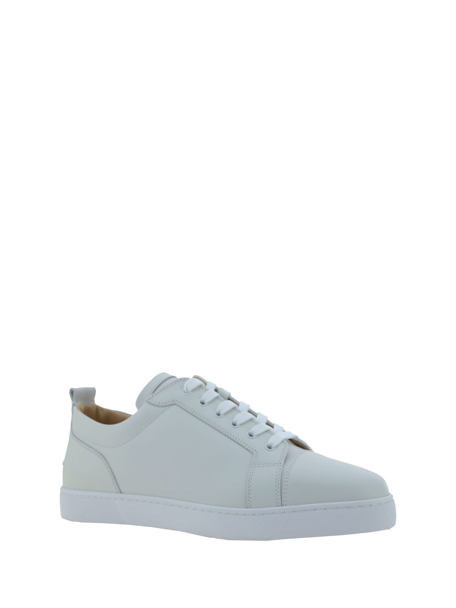 Shop Christian Louboutin Louis Junior Flat Sneakers In White