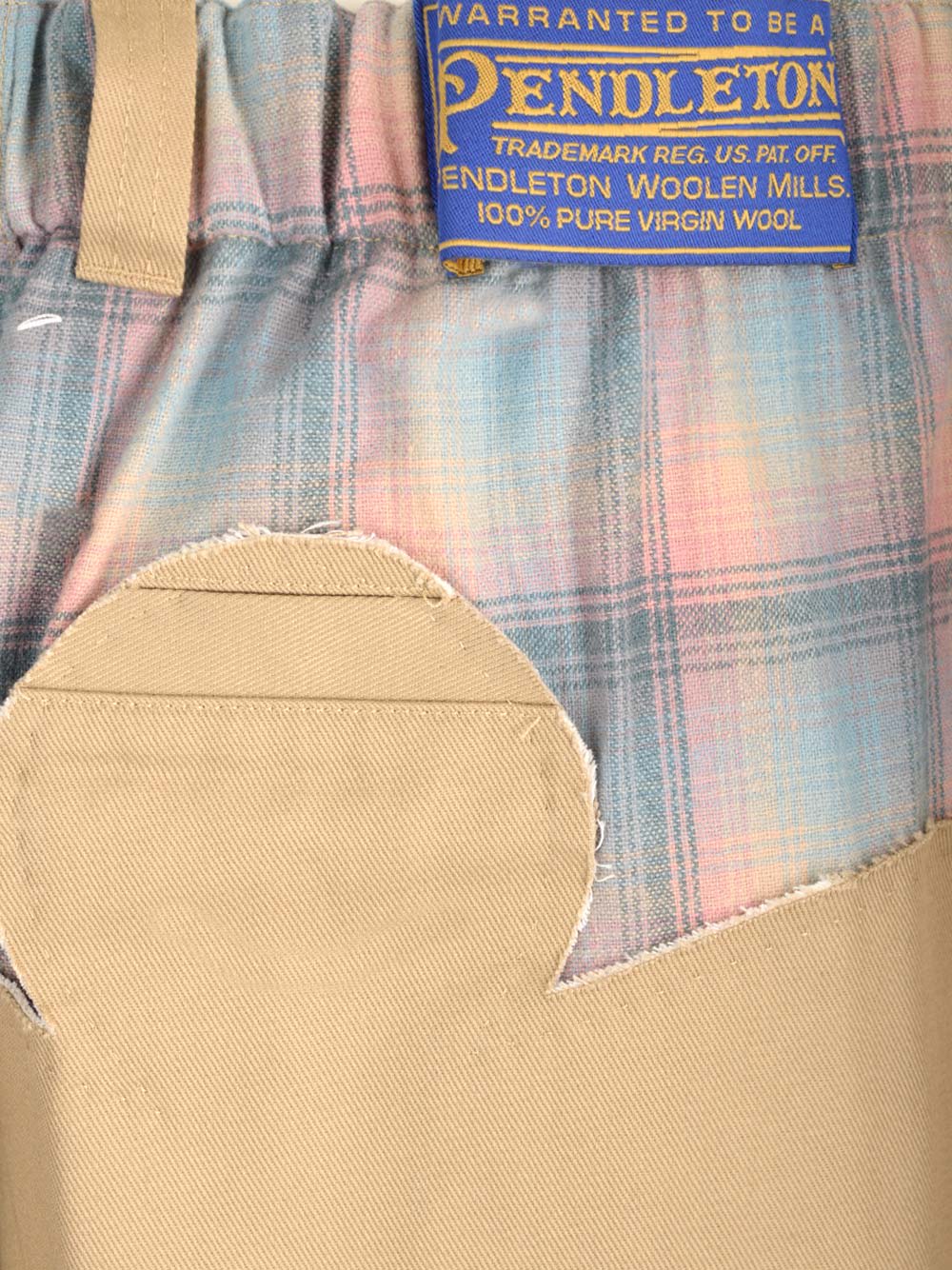 MAISON MARGIELA TROUSERS WITH CHECKED WOOL INSERT