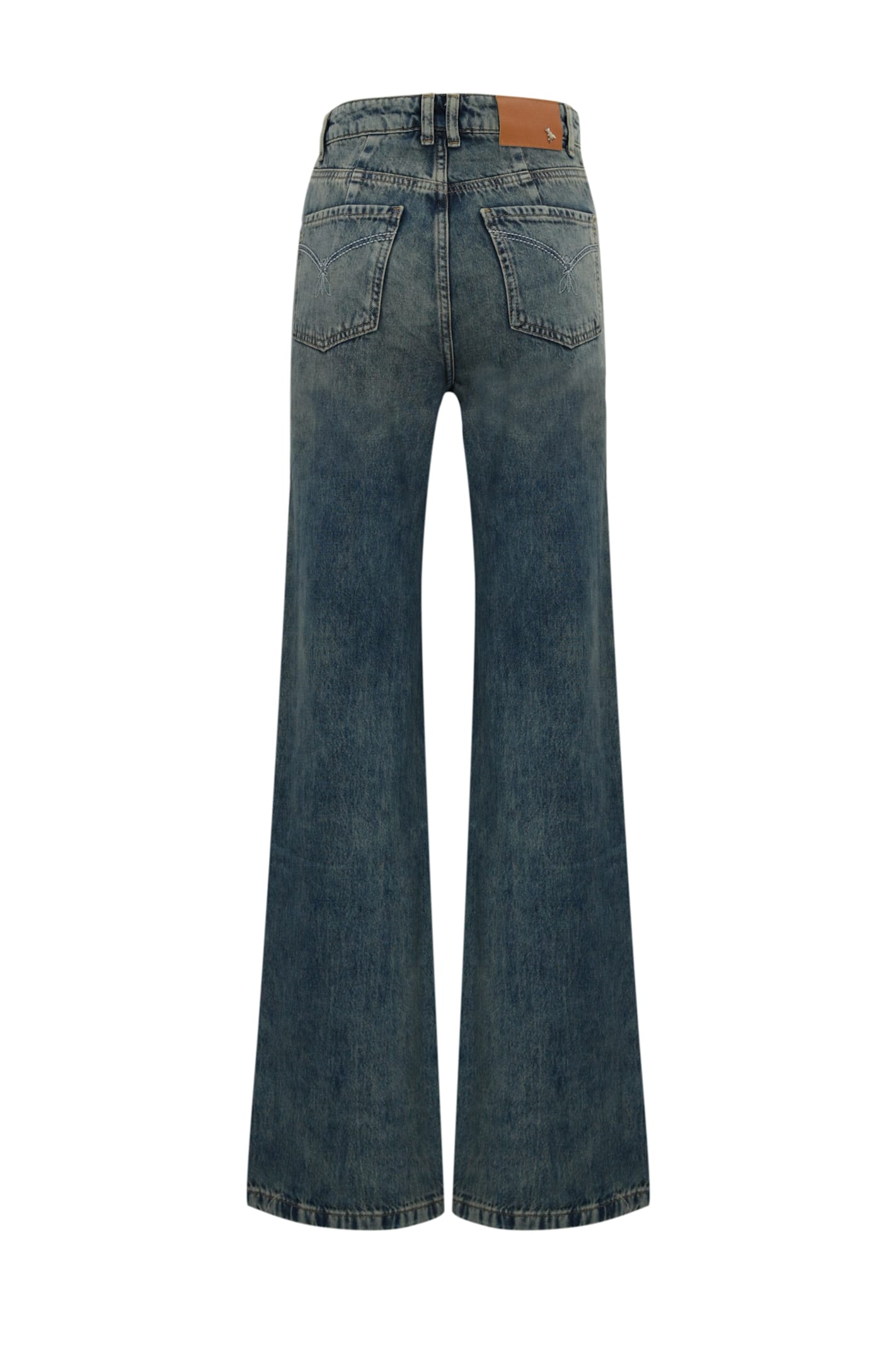 Shop Patrizia Pepe Straight High-waisted Jeans  In Denim