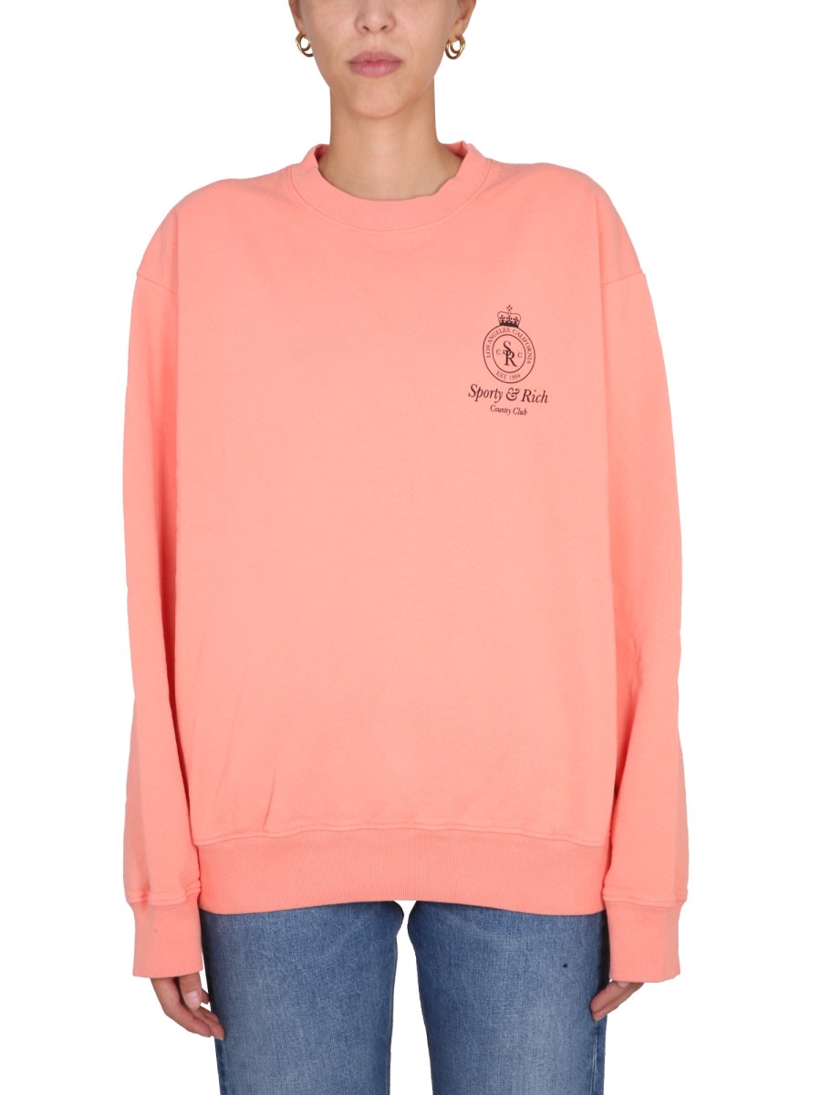 Shop Sporty &amp; Rich Crown Sweatshirt In Pink