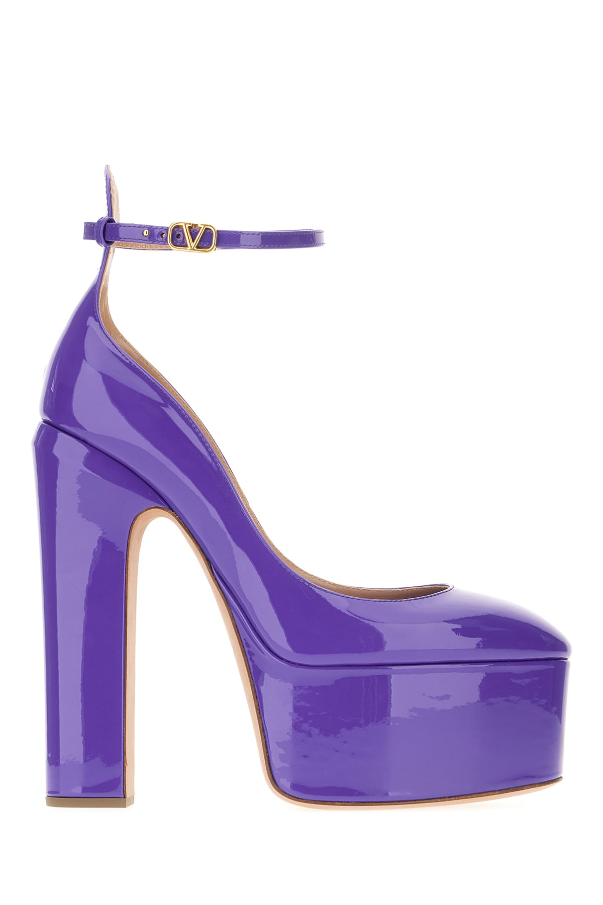 Shop Valentino Purple Leather Pumps In N2a