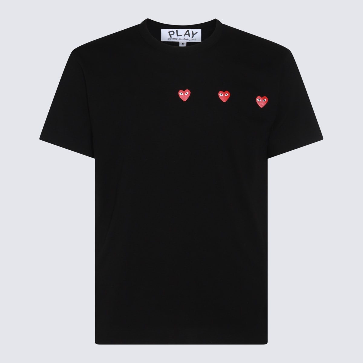 Shop Comme Des Garçons Play Black And Red Cotton Play T-shirt