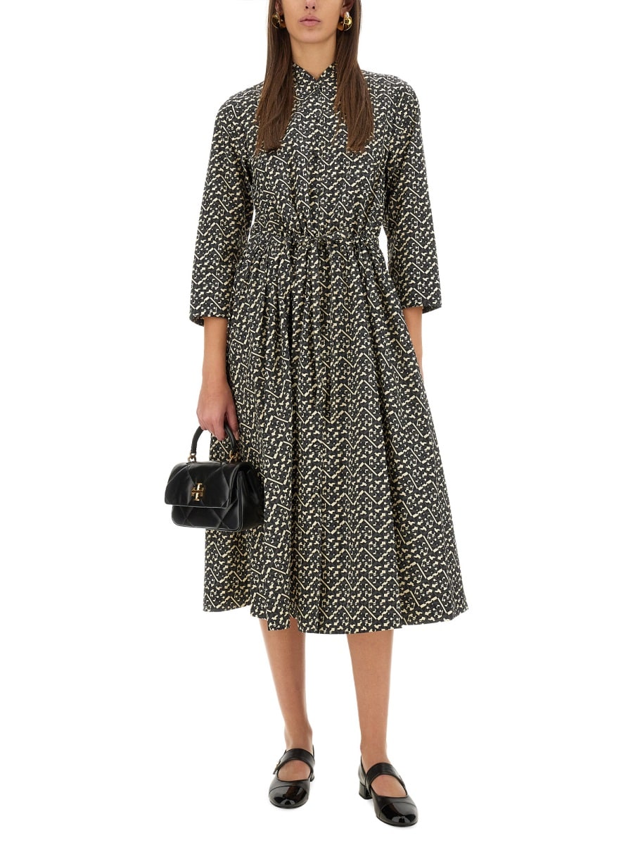 【送料&関税込】Tory Burch Printed Poplin Long Chemisier Tory Burch Printed Poplin Long Chemisier In Black | ModeSens