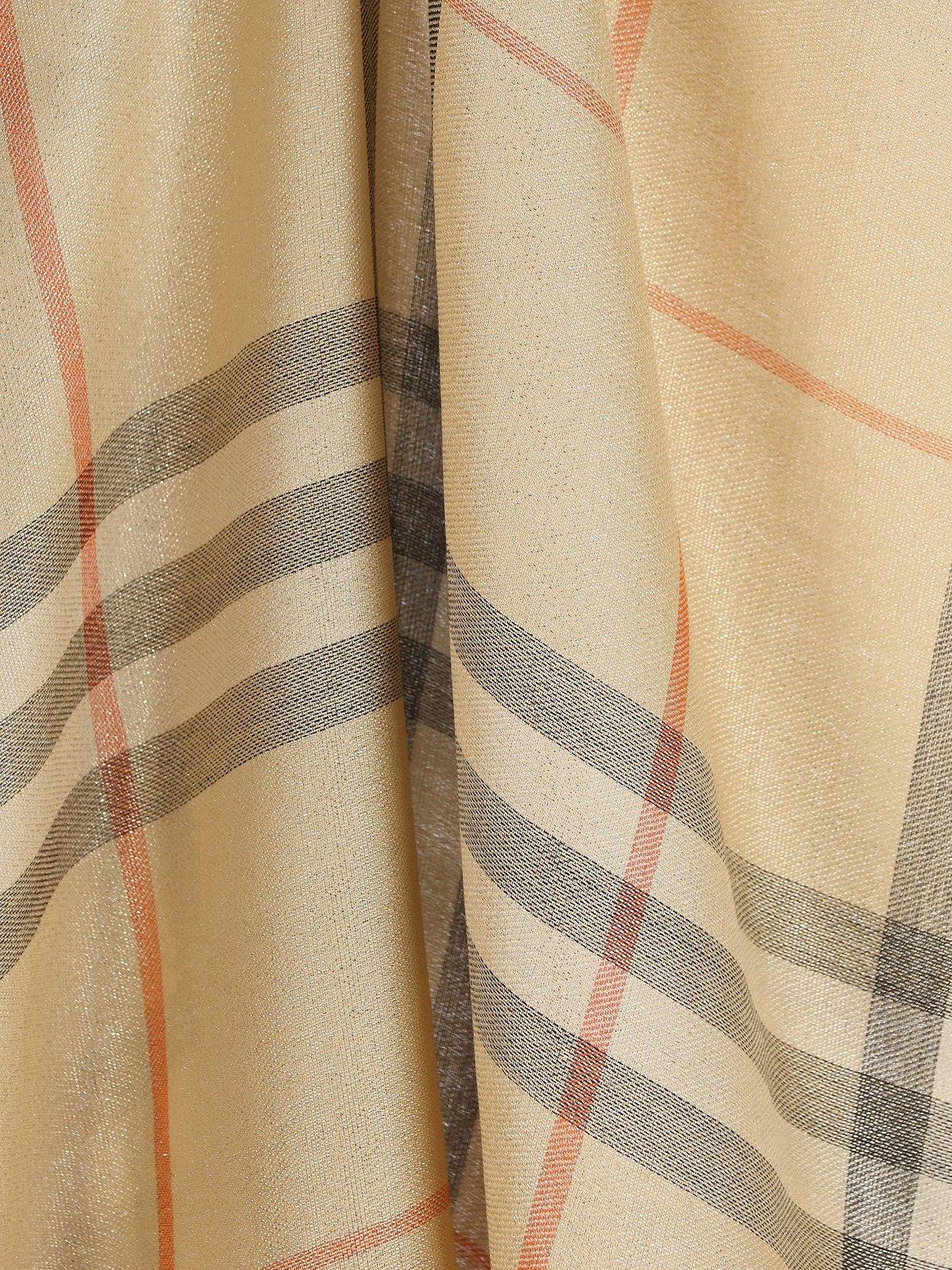 Burberry Checked Frayed-edge Scarf In Sand