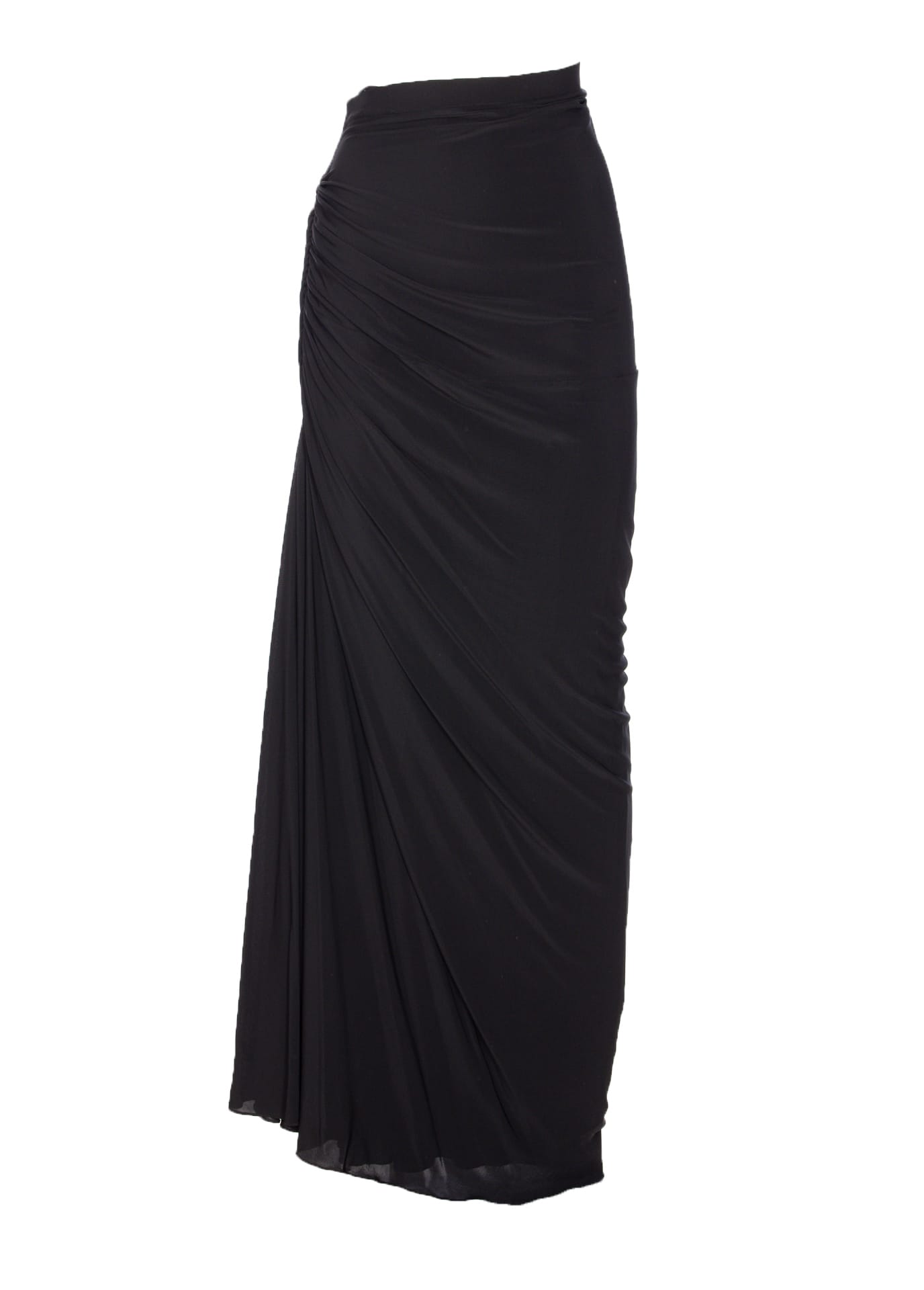 Alaïa Womens Alaia Ruched High-waist Stretch-woven Maxi Skirt