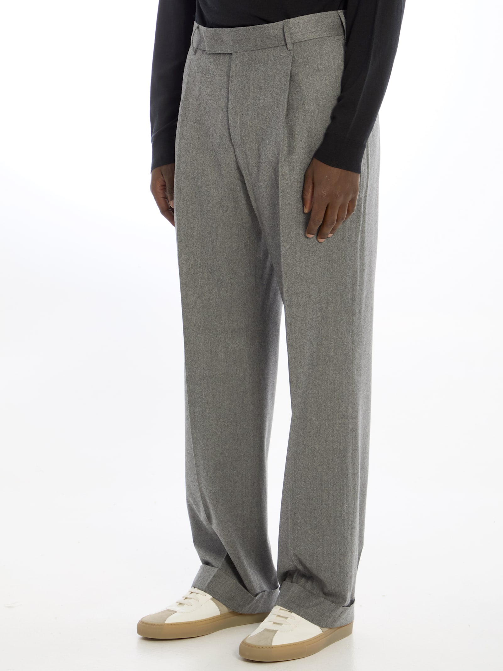 Shop Pt Torino Edge Trousers In Grey